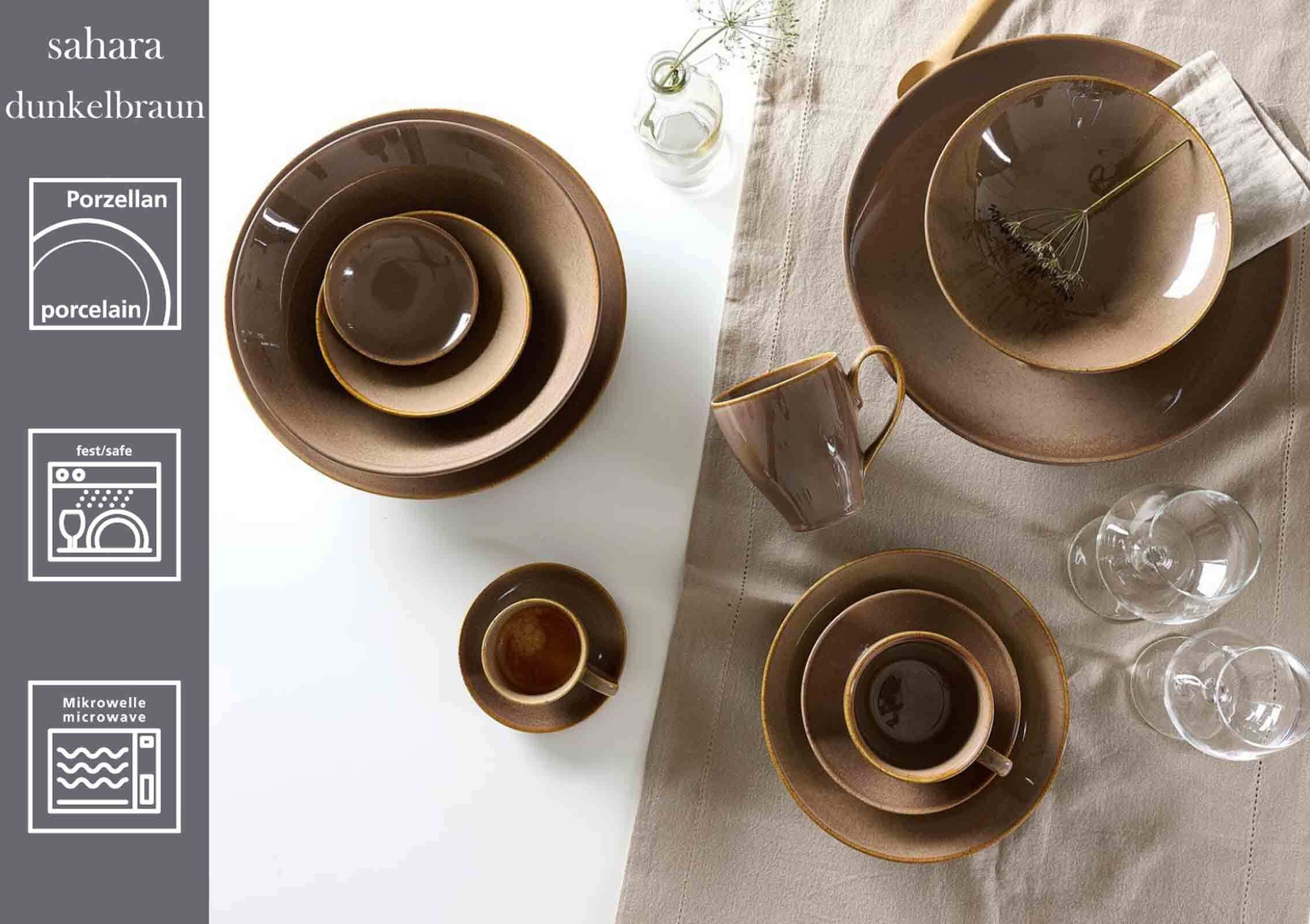 Ritzenhoff & Breker Tafelservice Sahara Tafelservice 12er Set (12-tlg), 6 Personen, Porzellan