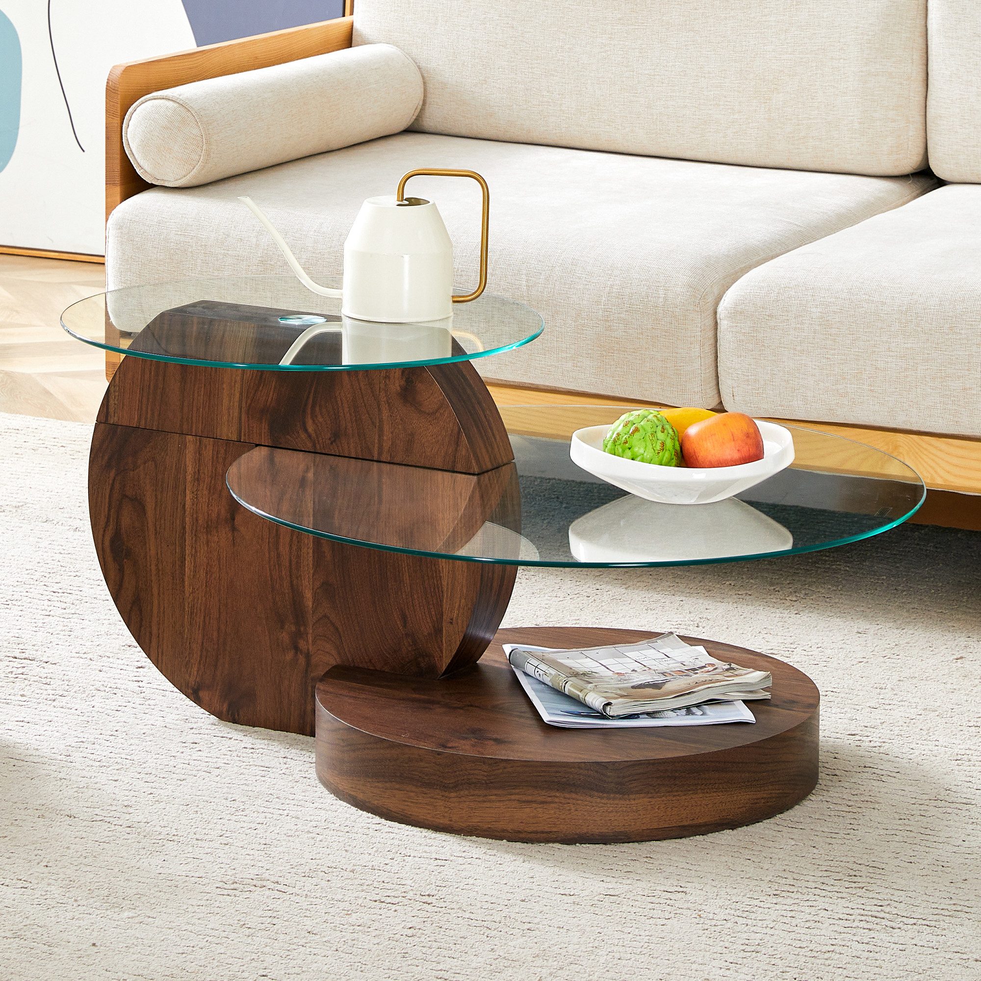 i@home Couchtisch Moderner minimalistischer gehärteter Glas-Couchtisch günstig online kaufen