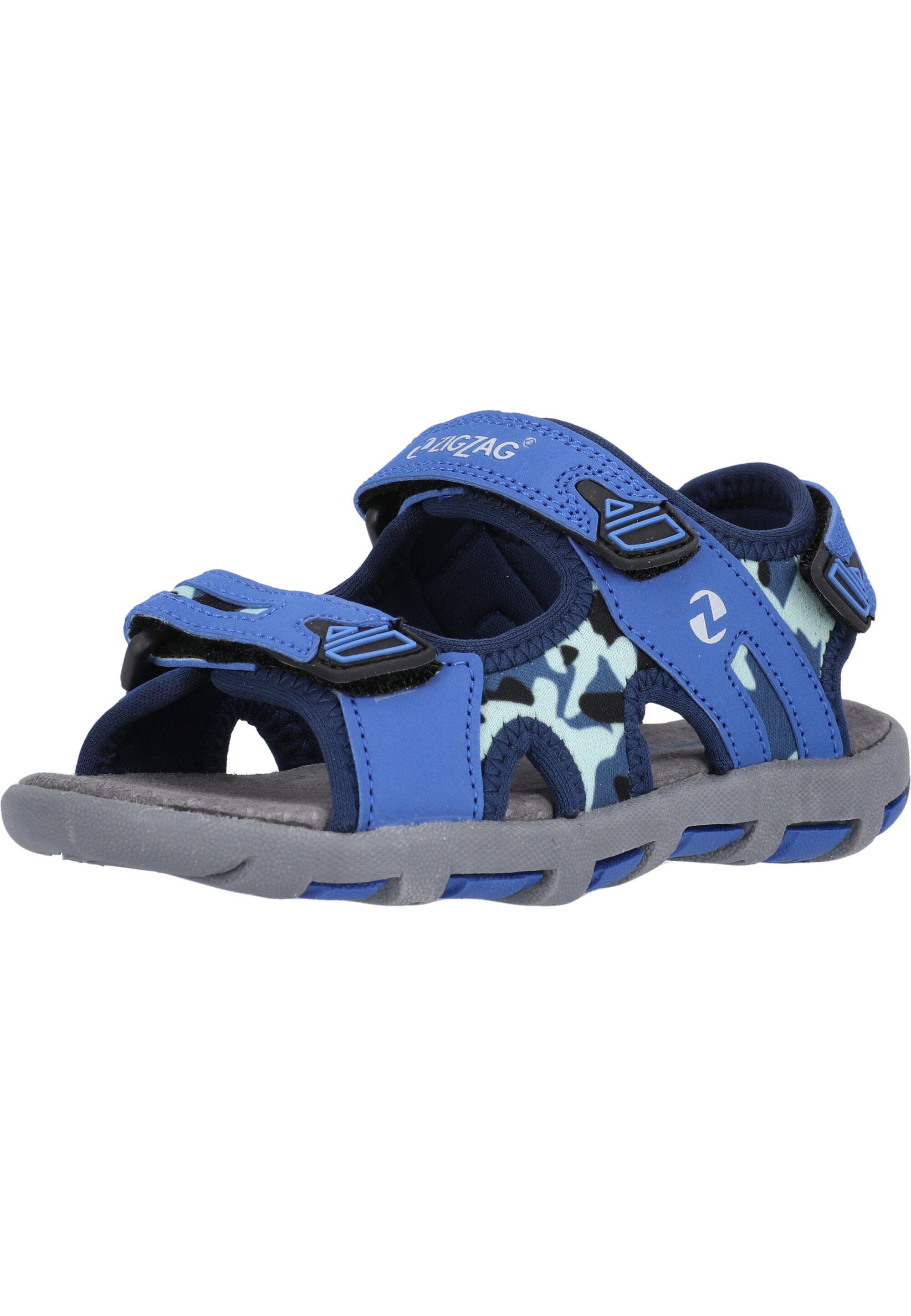 Tanaka Klettverschluss Sandale mit ZIGZAG praktischem blau-blau