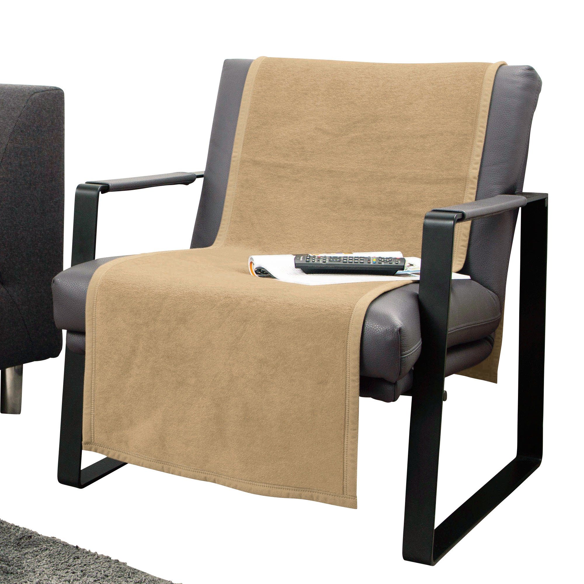 Erwin Müller Sofaläufer Sessel- und Sofaschoner "Triest", Baumwollmischung Uni