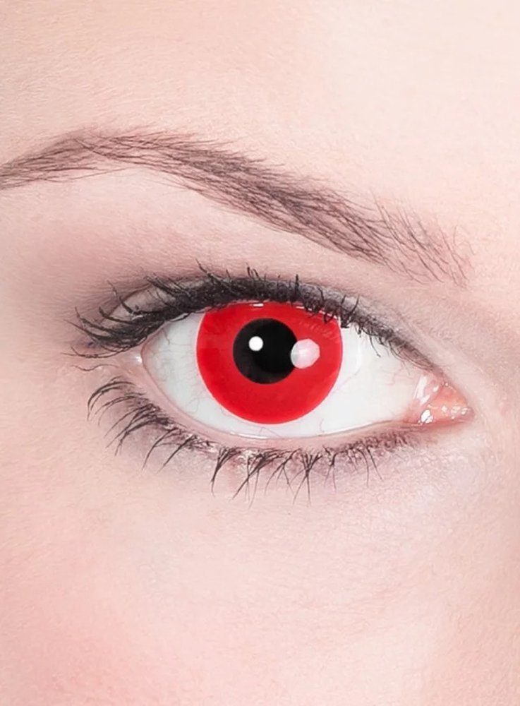 Metamorph Monatslinsen Satan Rote Monatslinsen Kontaktlinsen ohne Stärke, für Halloween als Teufel oder Monster