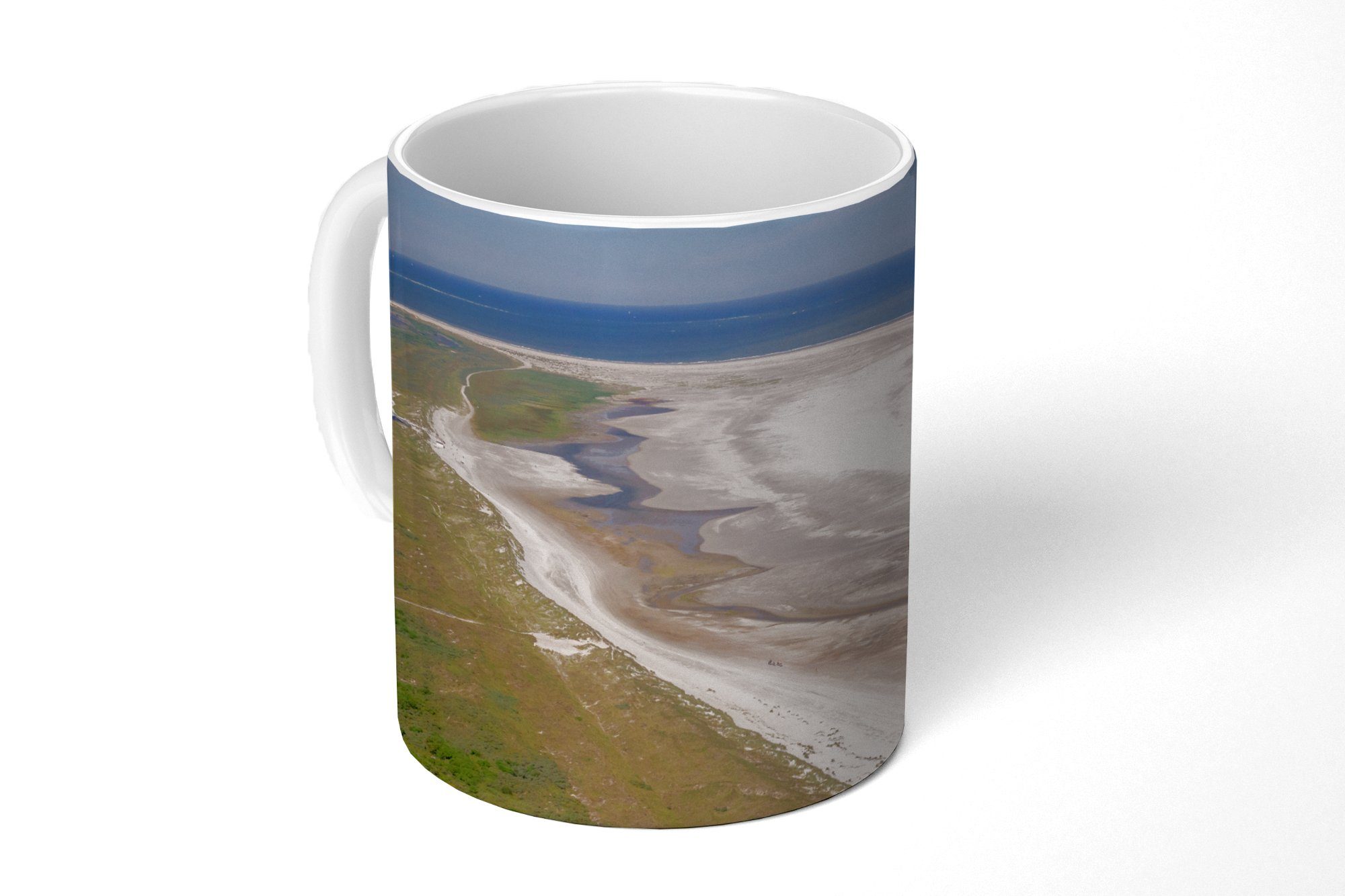 MuchoWow Tasse Ameland und das Wattenmeer von oben, Keramik, Kaffeetassen, Teetasse, Becher, Teetasse, Geschenk | Tassen