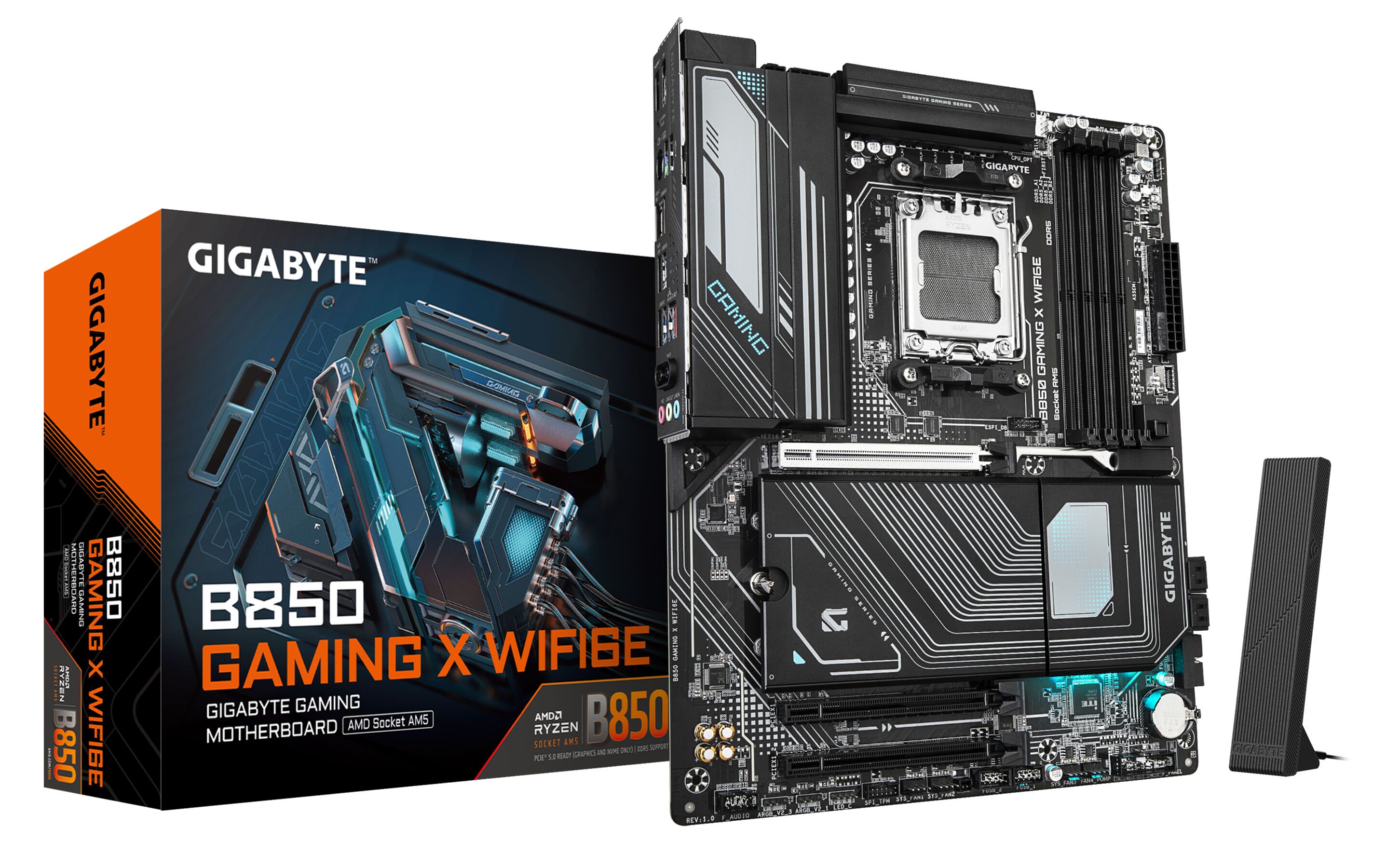 Gigabyte B850 GAMING X WIFI6E Motherboard - AMD Ryzen 9000 Serie CPUs, 12+2+2 P Mainboard