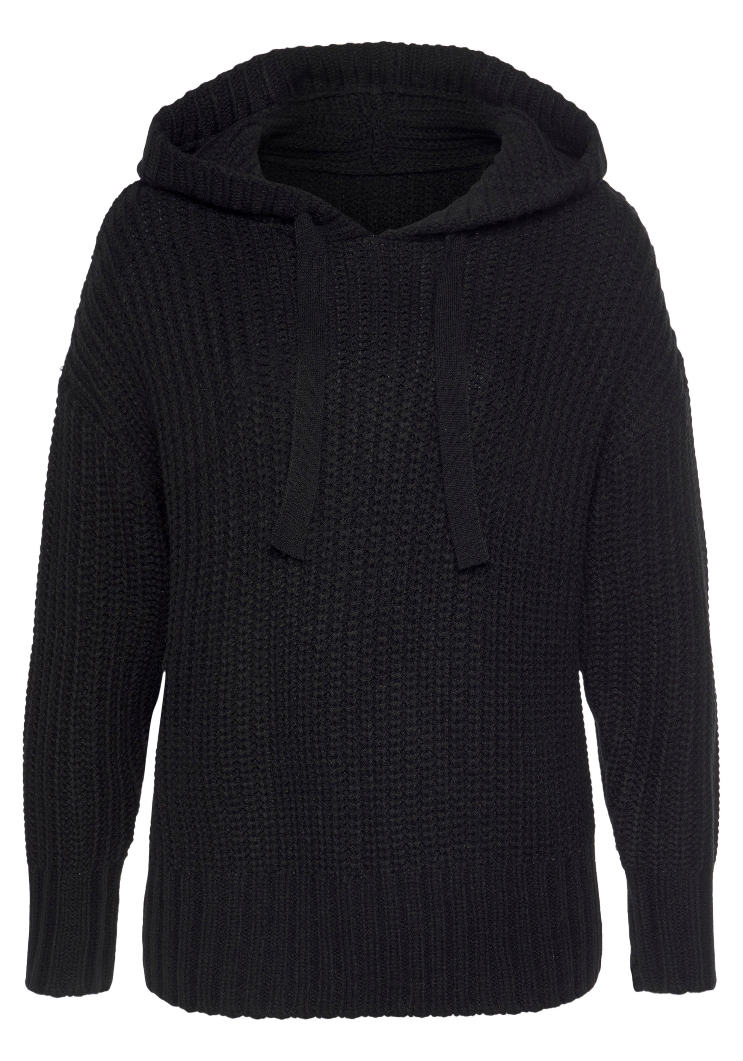 LASCANA Kapuzenpullover aus weichem Grobstrick weicher Strickpullover mit Kapuze, gestrickter Hoodie, Oversize,casual – Bild 2 von 5