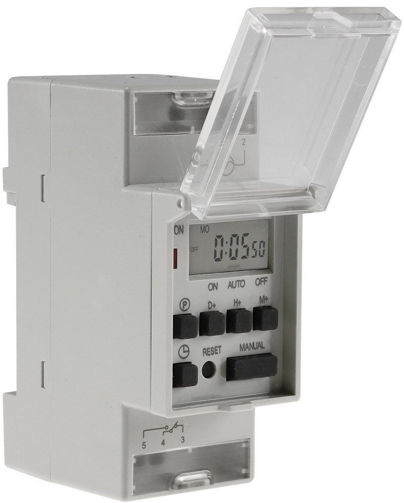 Tageszeitschaltuhr Zeitschaltuhr Digital für Hutschiene Schalttafel 230V / 16A