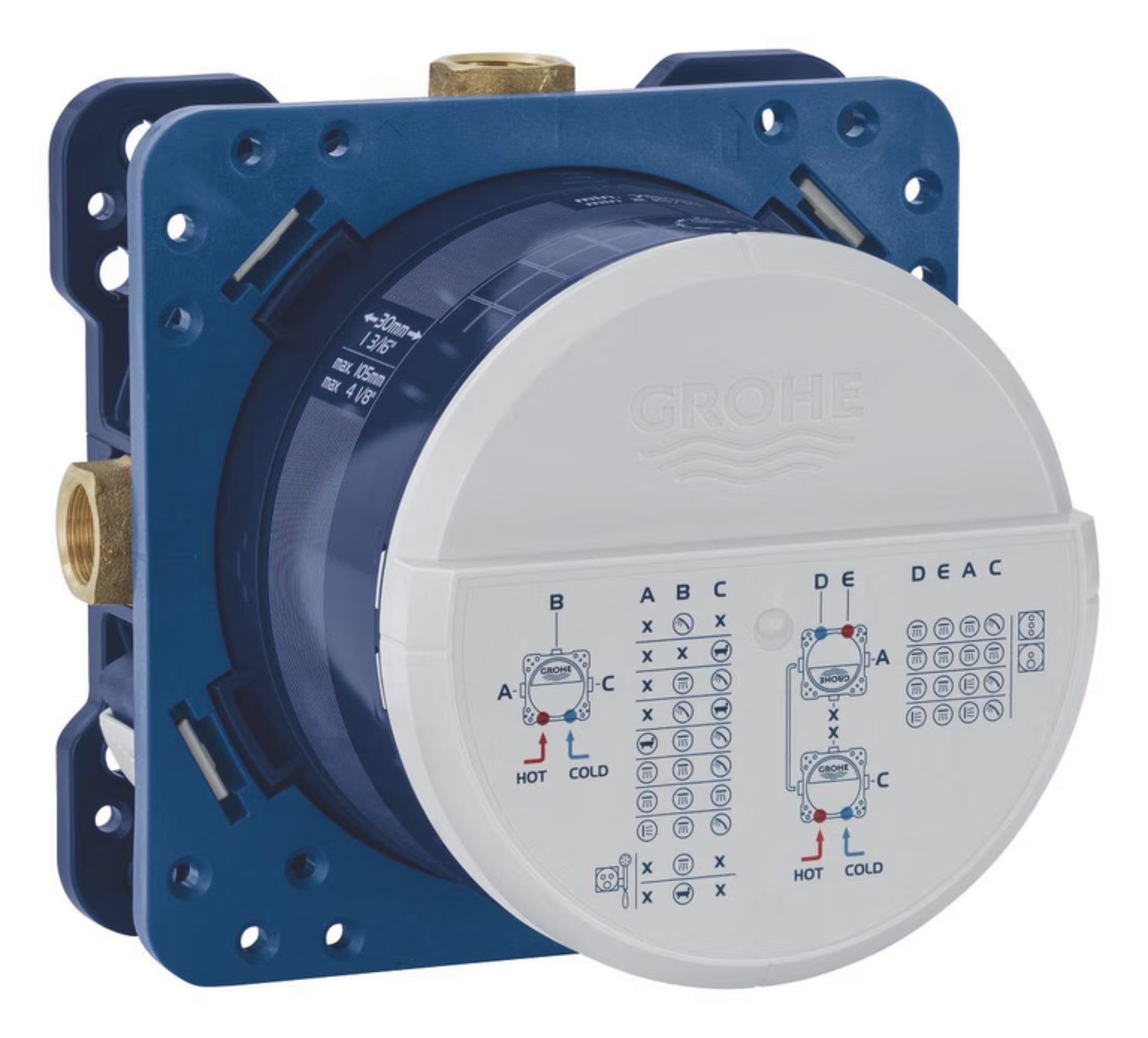 Grohe und Bofler Duscharmatur GROHE ESSENCE NEW Unterputz Armatur mit Umsteller + Rapido SmartBox (Unterputz Duschsystem, Duschanlage, inkl. BOFLER Duschset #2, Brauseset, Regendusche Ø30cm, Wandarm)