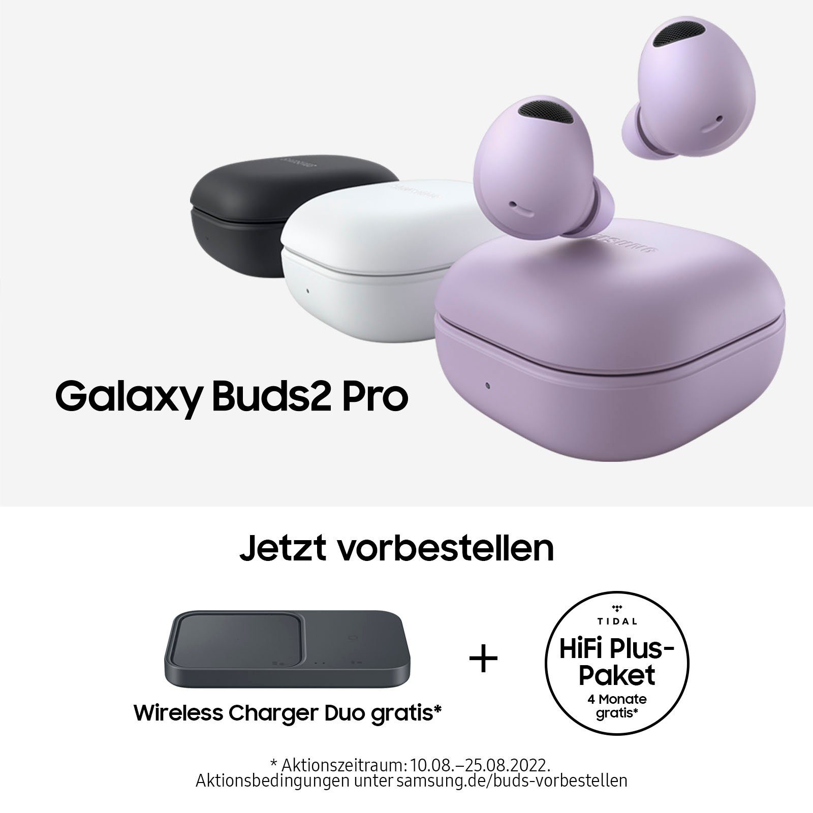 Samsung Galaxy Buds2 Pro Bluetooth, HFP) wireless AVRCP A2DP Bluetooth, Noise Cancelling Graphite (ANC), Sprachsteuerung, (Active Freisprechfunktion, Bixby, In-Ear-Kopfhörer