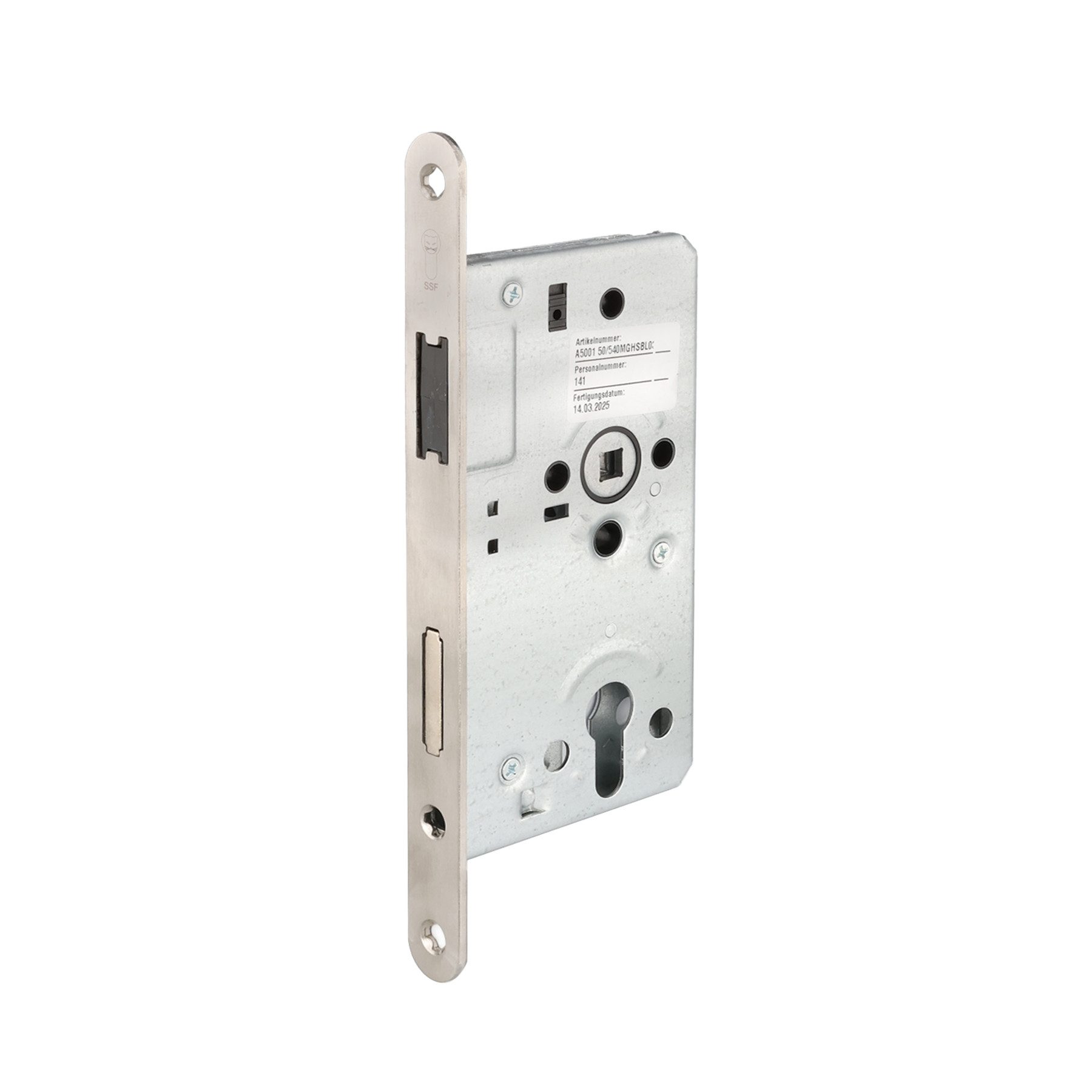 SSF Einsteckschloss Profilzylinder Magnet-Zimmertür-Einsteckschloss- Stulpe 20x235 mm, 1-tlg., Entfernung 72 mm - Vierkant 8 mm - für DIN Links und DIN Rechts