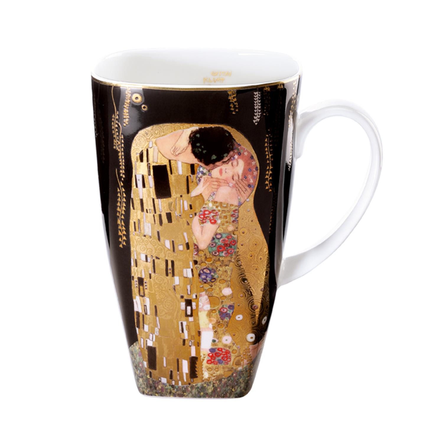Goebel Tasse Gustav Klimt, Porzellan, Echtgolddekor, Gold, Klimt, H: 14cm