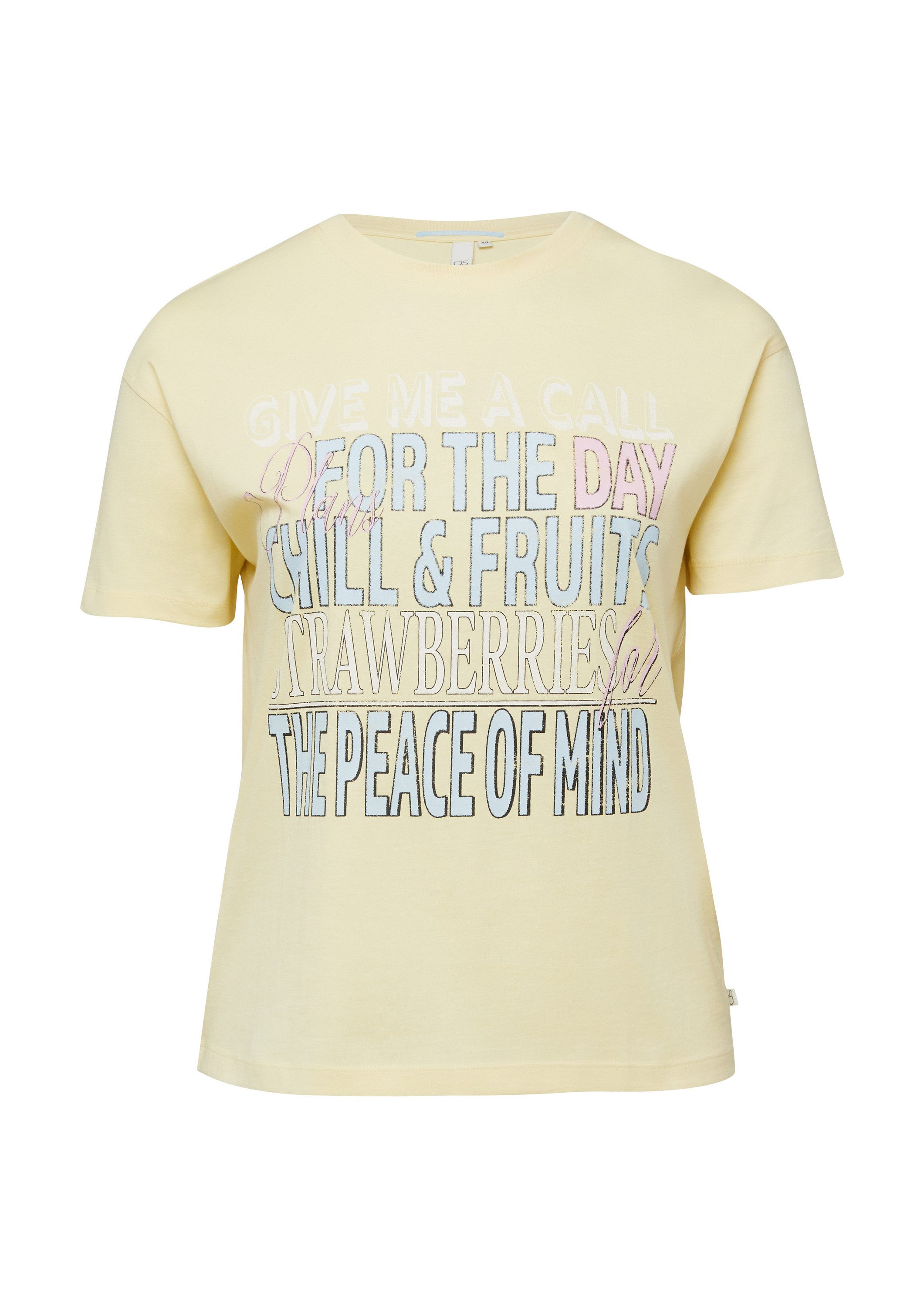 QS Kurzarmshirt T-Shirt Boyfriendshirt mit Wordingprint
