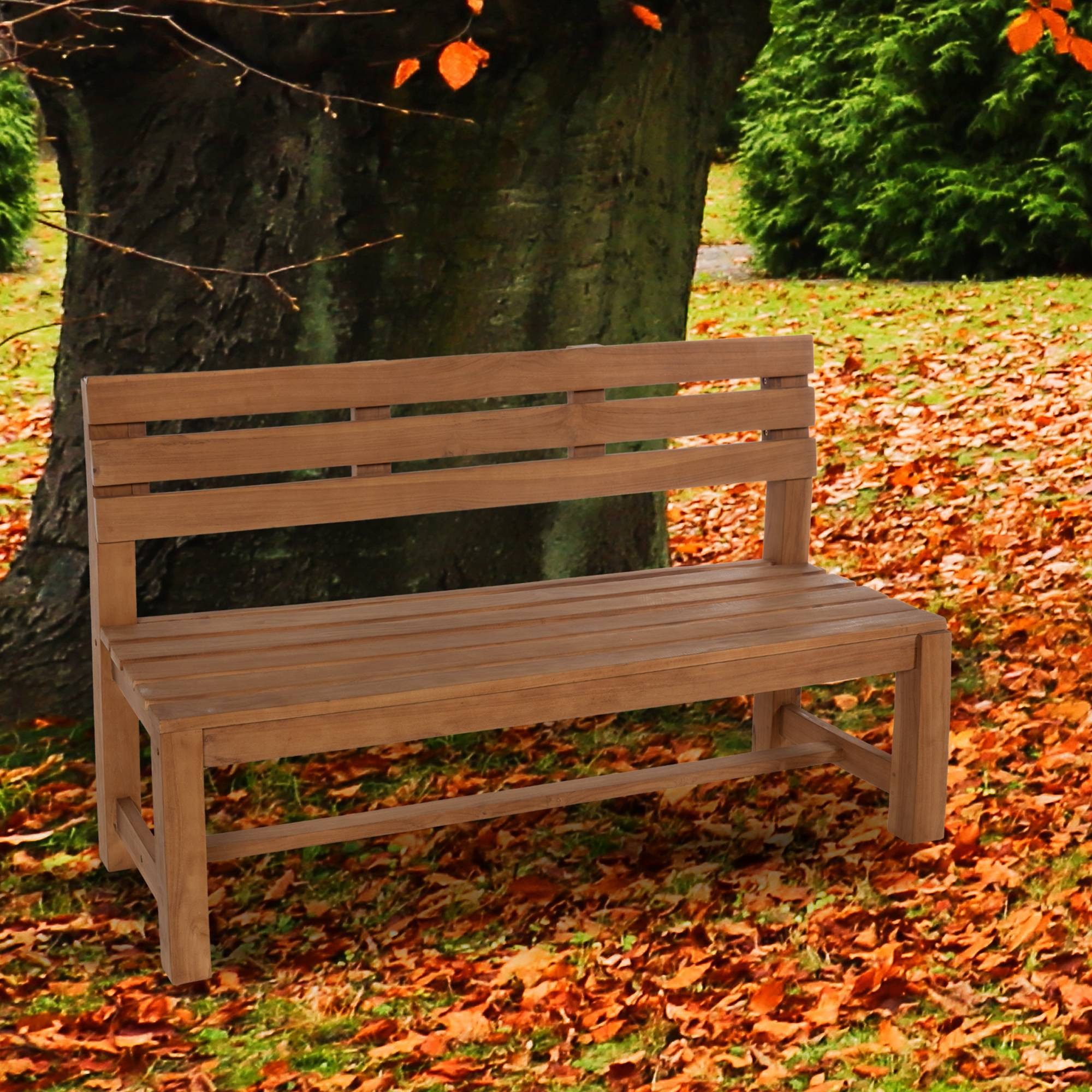 CLP Gartenbank Augusta, aus wetterfestem Teakholz, mit Rückenlehne