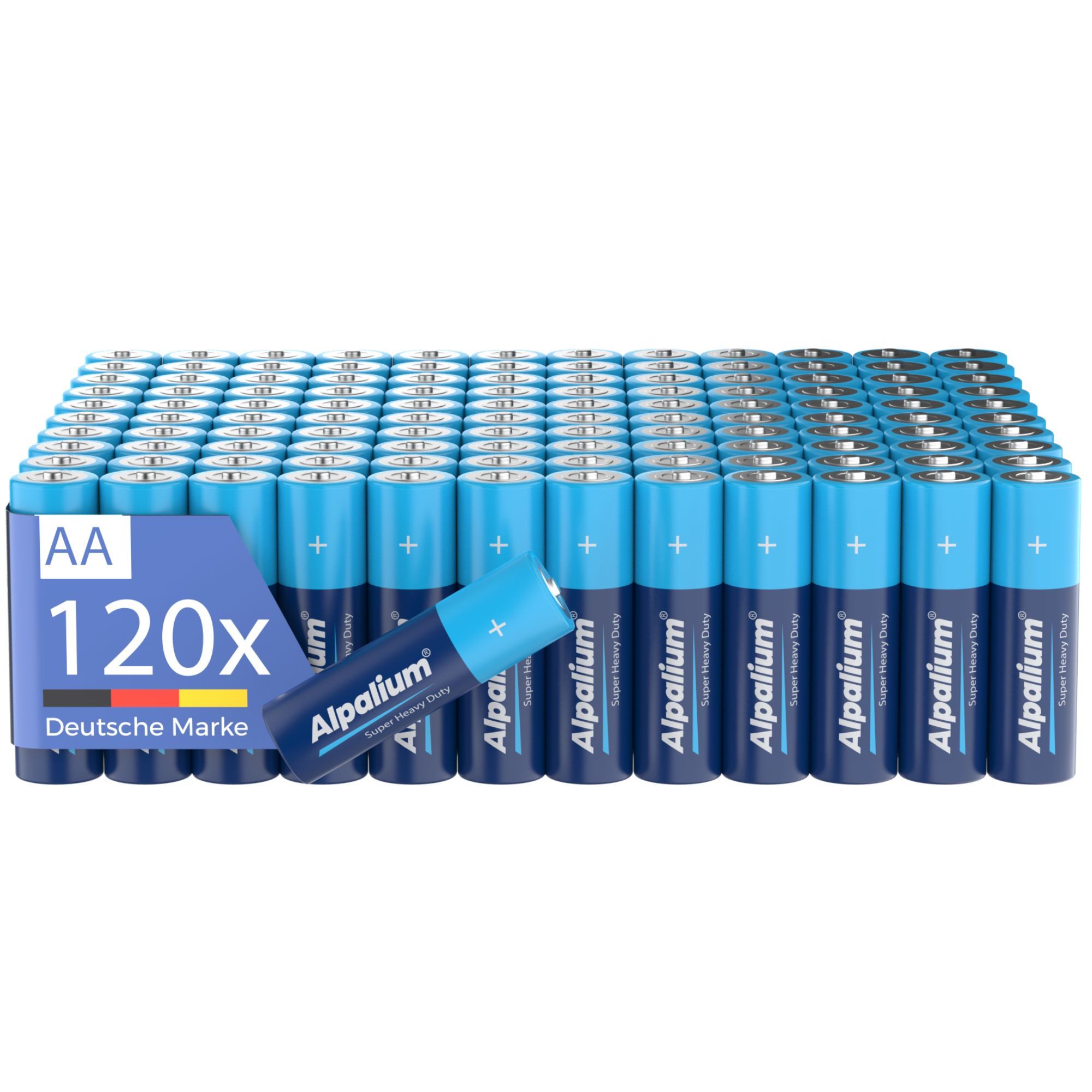 ALPALIUM AA Батареи R6 Mignon - 120 Stück, Alpalium Zink Kohle Batterie, (1,5V V), lange Lagerfähigkeit, umweltfreundlich verpackt, Vorratspack