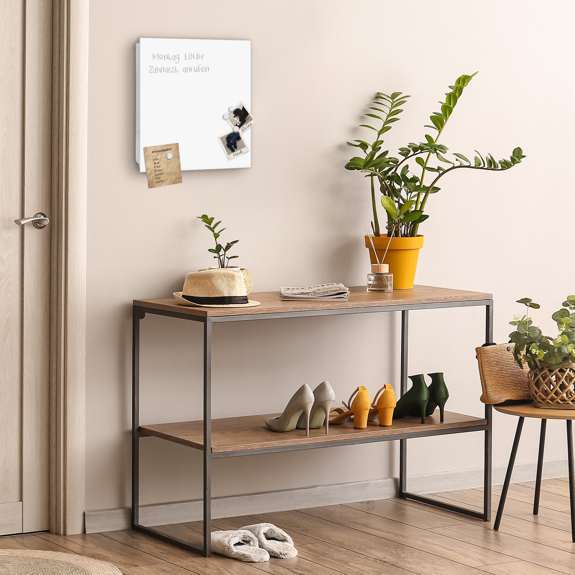 banjado Schlüsselkasten Glas Weiß (Stahl Gehäuse, mit 50 Haken), 30 x 30 x günstig online kaufen