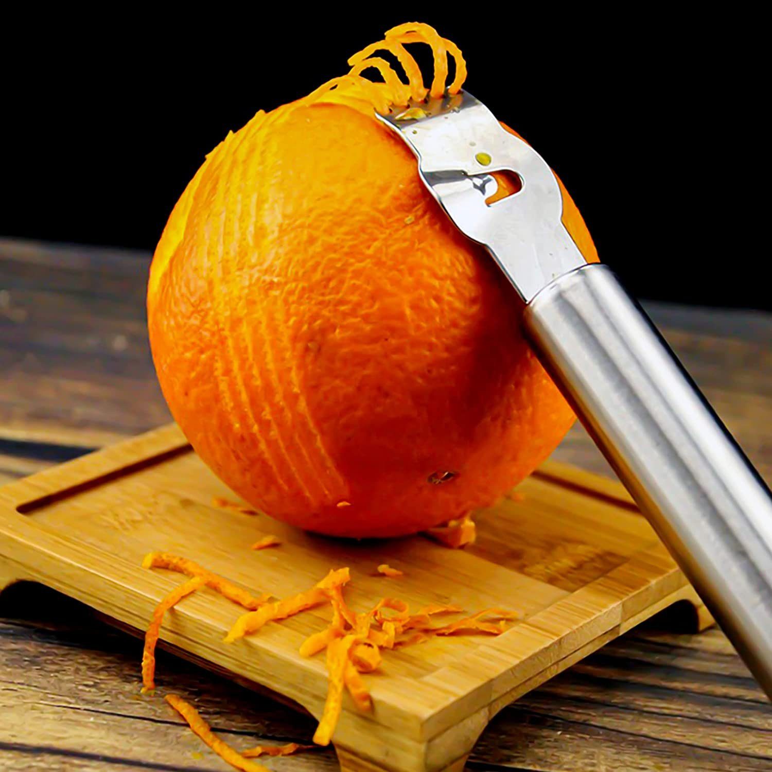 Zitronenschäler und ideal Küchenschälwerkzeuge Orangenschäler, Zitronenschaber für Peelers Edelstahl,Zestenreiße,Lemon (1-tlg), SOTOR