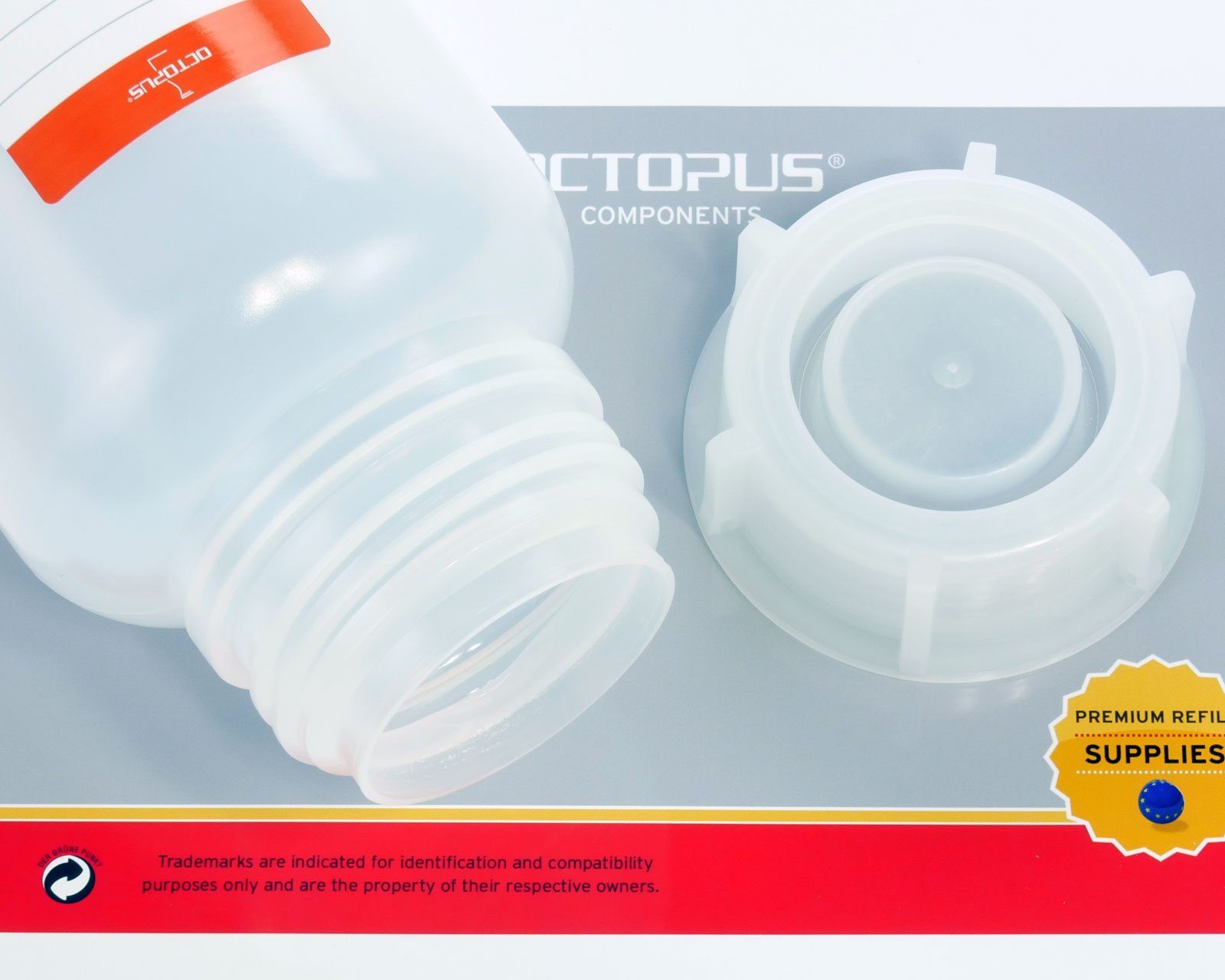 G St) (10 rund, OCTOPUS Kanister 10x Weithalsflasche 1000 ml naturfarben, 65 mit Deckel,
