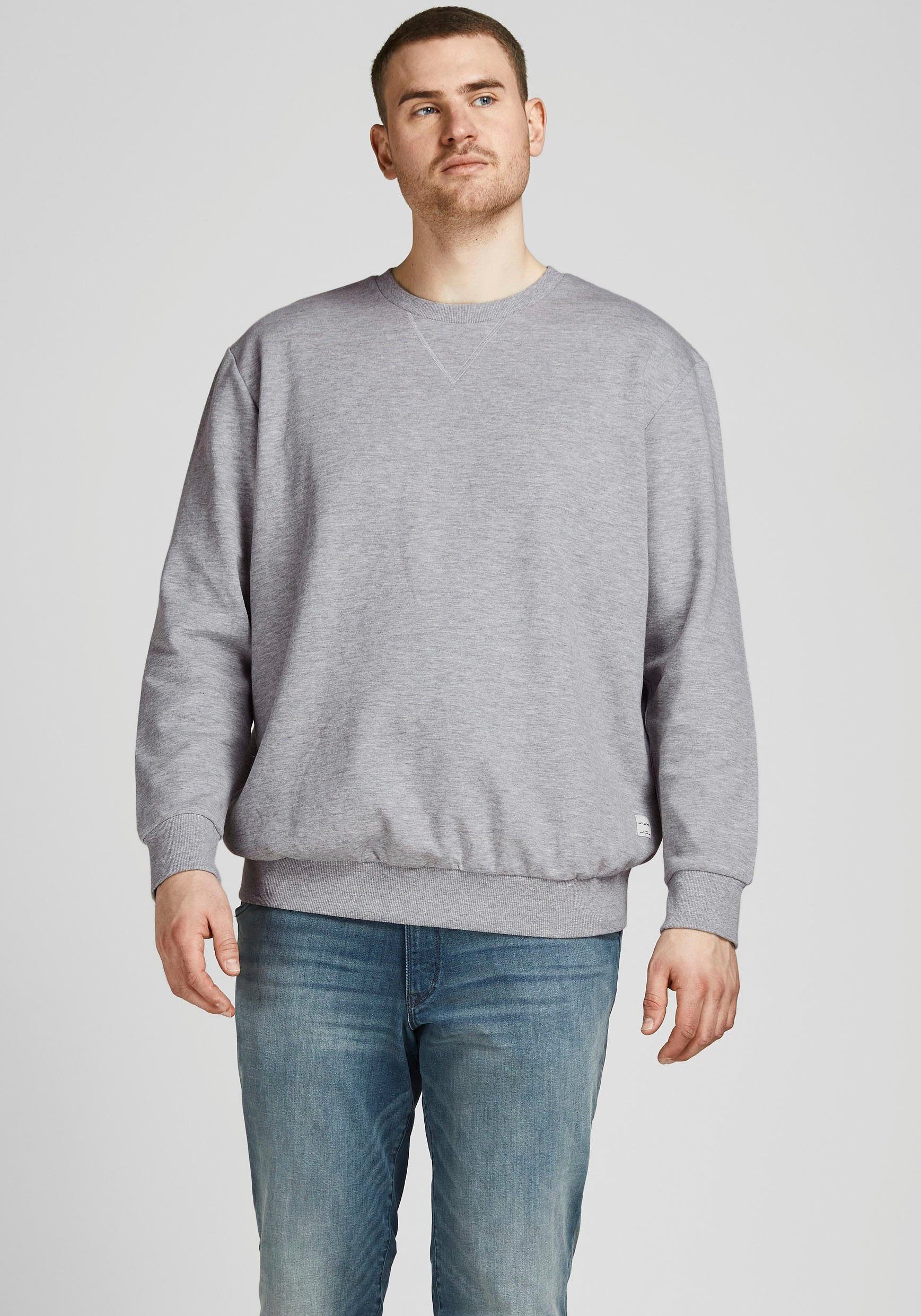 Jack & Jones PlusSize Sweatshirt BASIC SWEAT CREW NECK (Packung) hellgrau-meliert