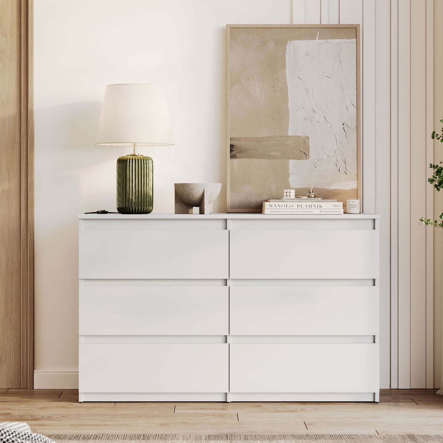 Lookway Kommode HANA M6– elegante Kommode mit geräumigen Schubladen, Breite: 120 cm und 140 cm