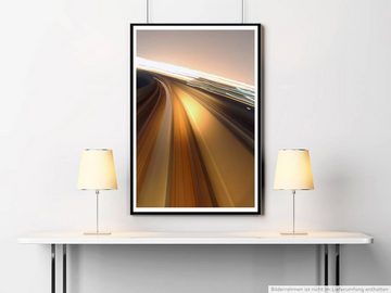Sinus Art Poster 60x90cm Urbane Fotografie Poster Autobahn bei starker Geschwindigkeit