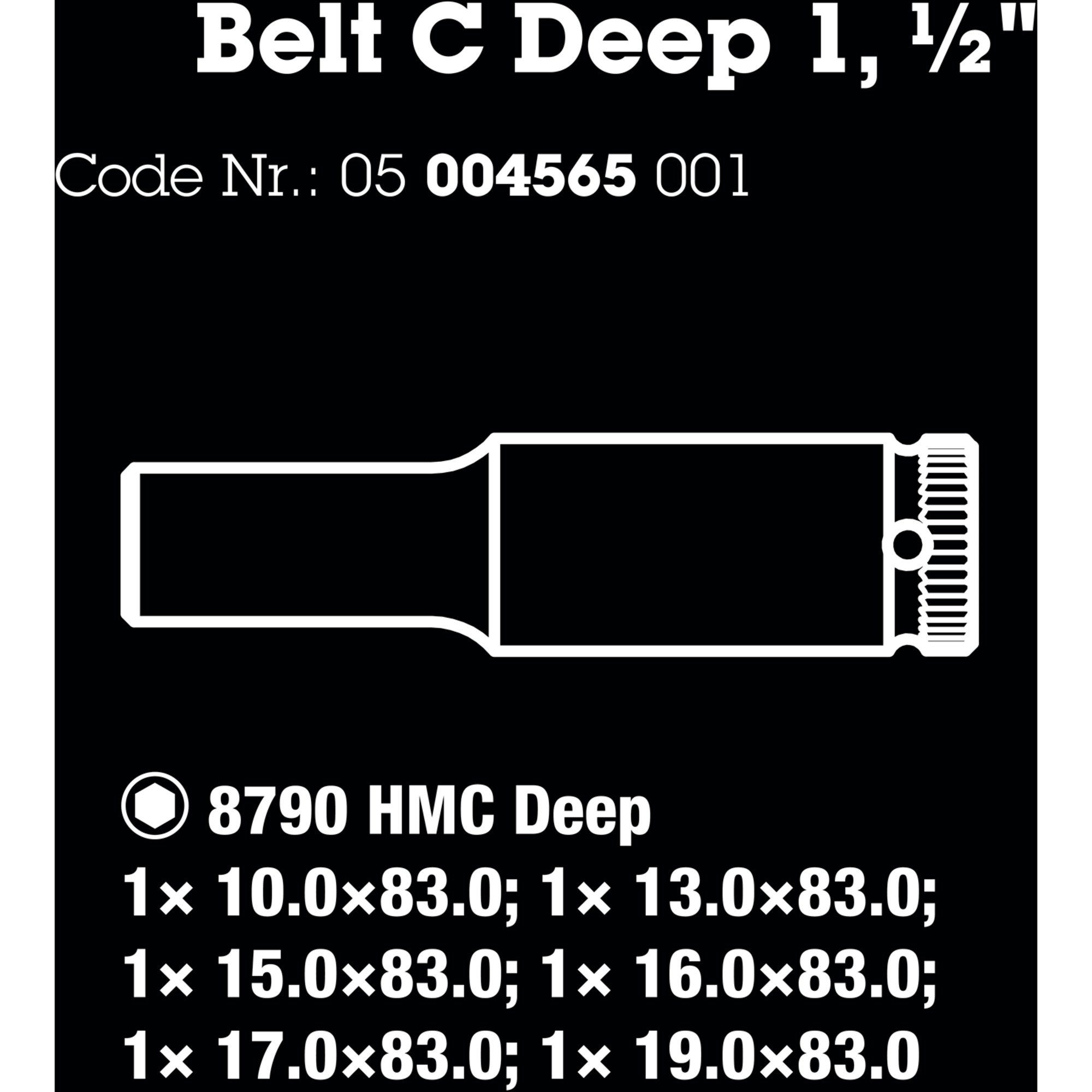C Wera Belt Deep Wera 1 Steckschlüsseleinsatz-Satz Steckschlüssel