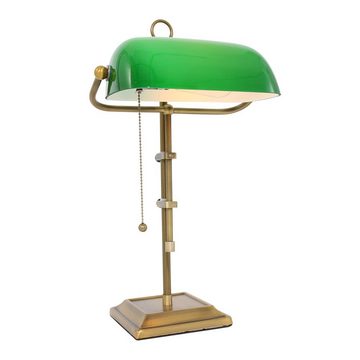 etc-shop Schreibtischlampe, Leuchtmittel inklusive, Warmweiß, LED Retro Bankerlampe mit grünen Lampenschirm Vintage-Design