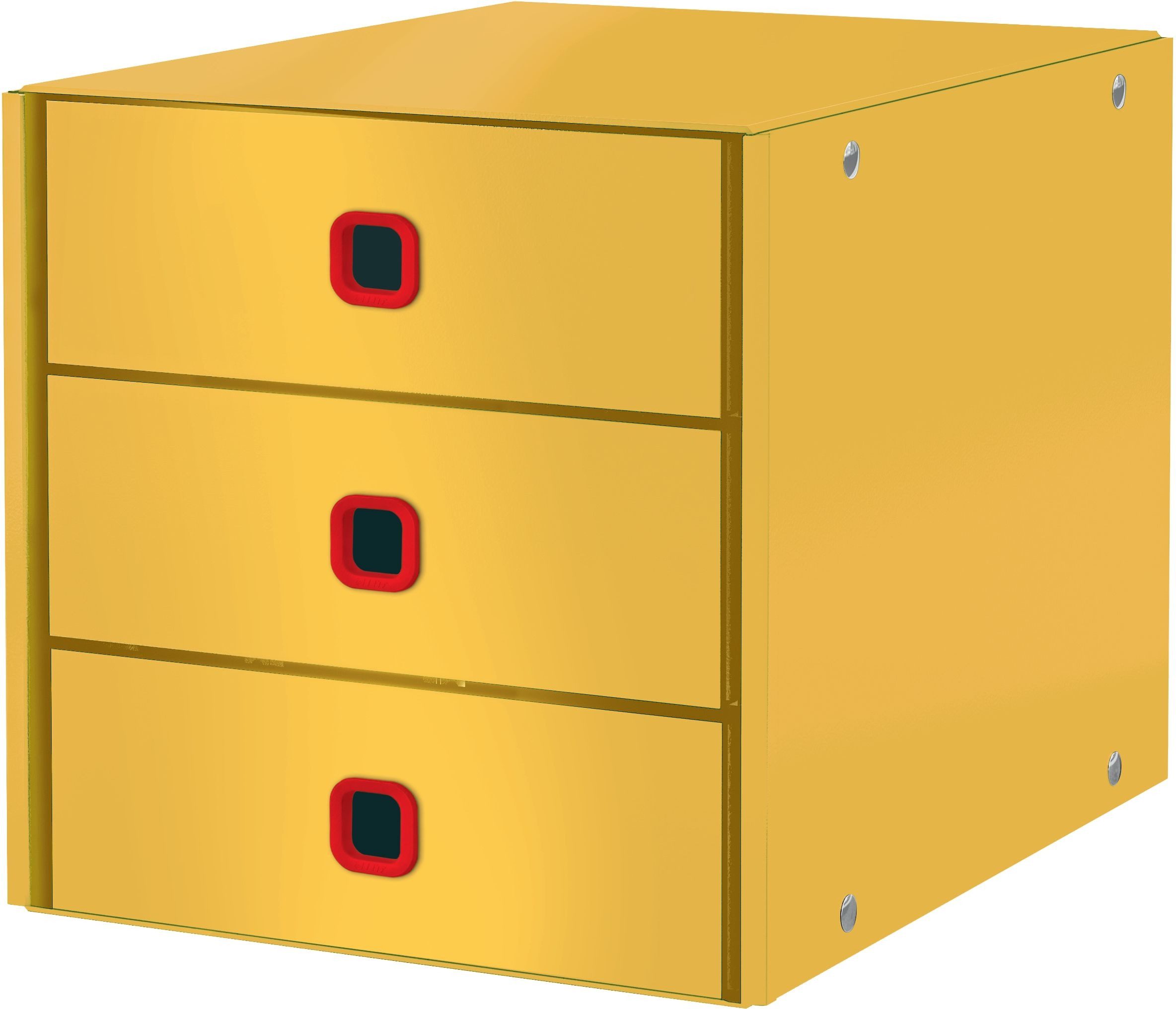 Organizer Schubladenset Click & Store Cosy 3 Schubladen Karton gelb