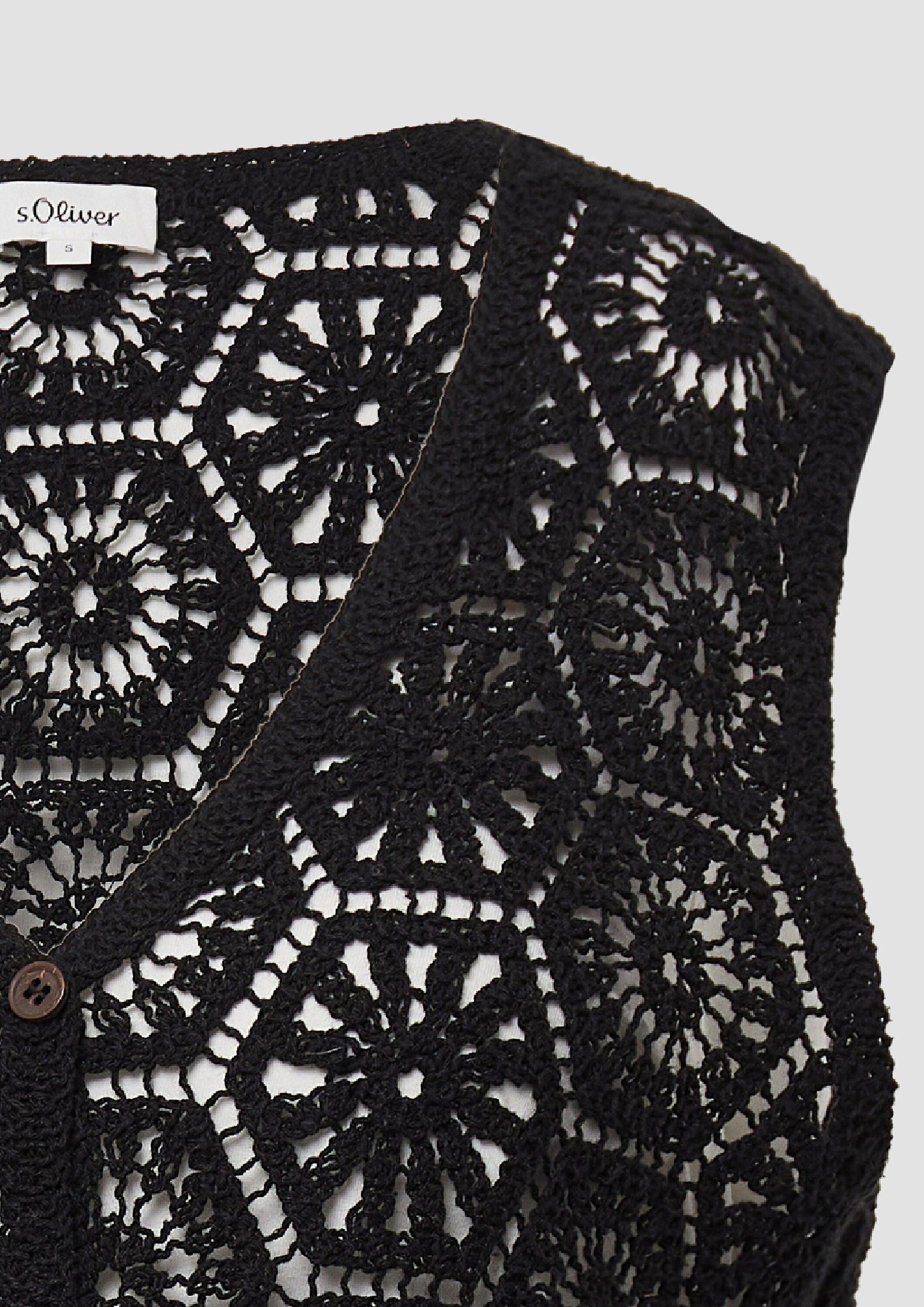 s.Oliver Funktionsweste Indoor-Weste Verkürzte Weste aus Häkelspitze