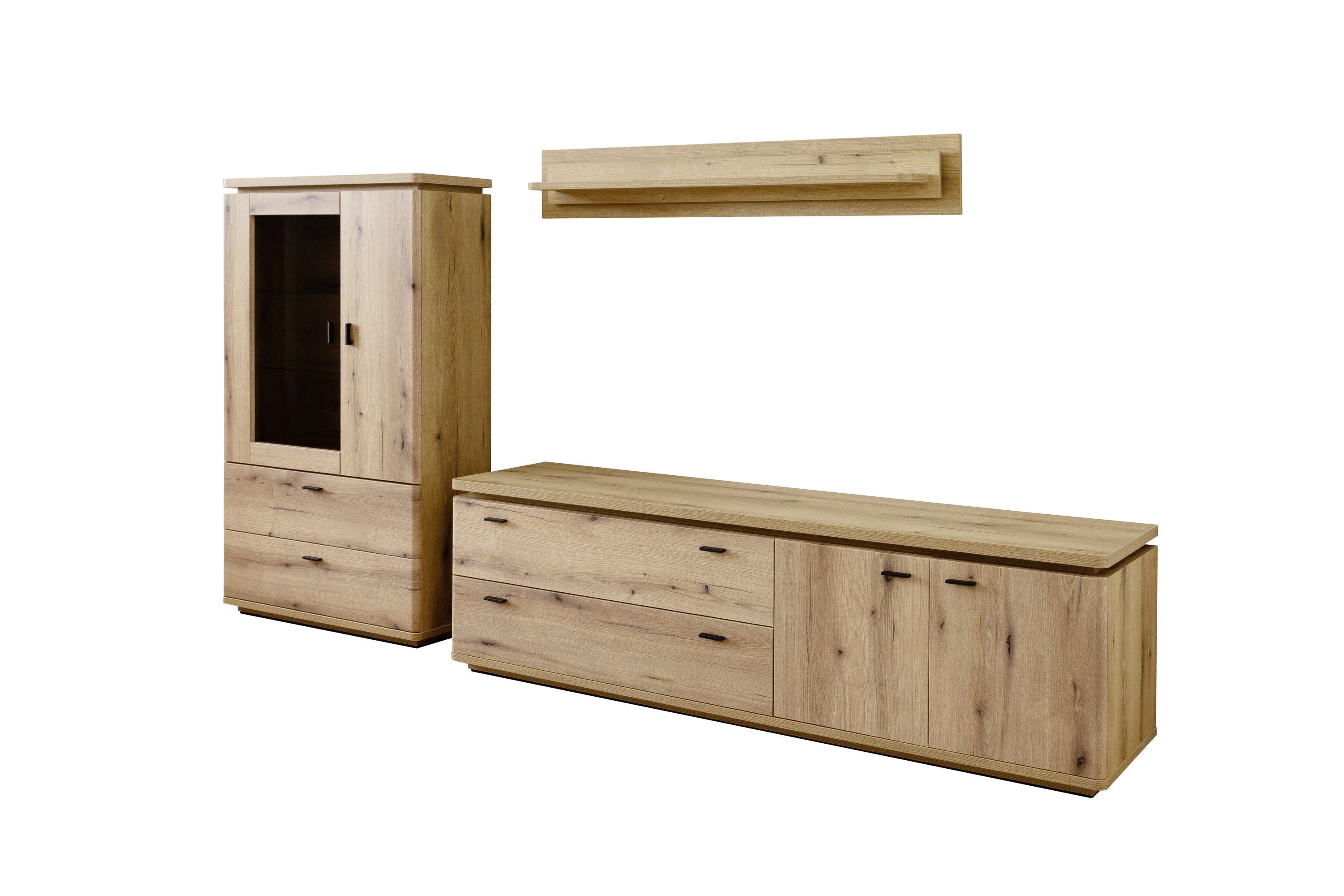 HARPER Wohnwand Wohnwand HARPER MERAN BHT 315x174x50 cm braun Anbauwand