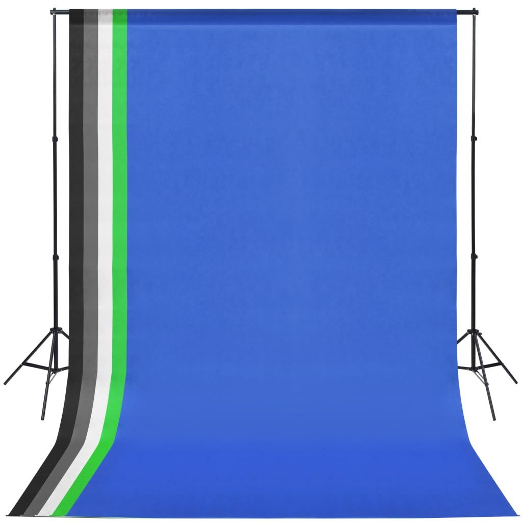vidaXL Fotohintergrund Fotostudio Set mit 5 farbigen Hintergründen und einstellbarer Aufhängu