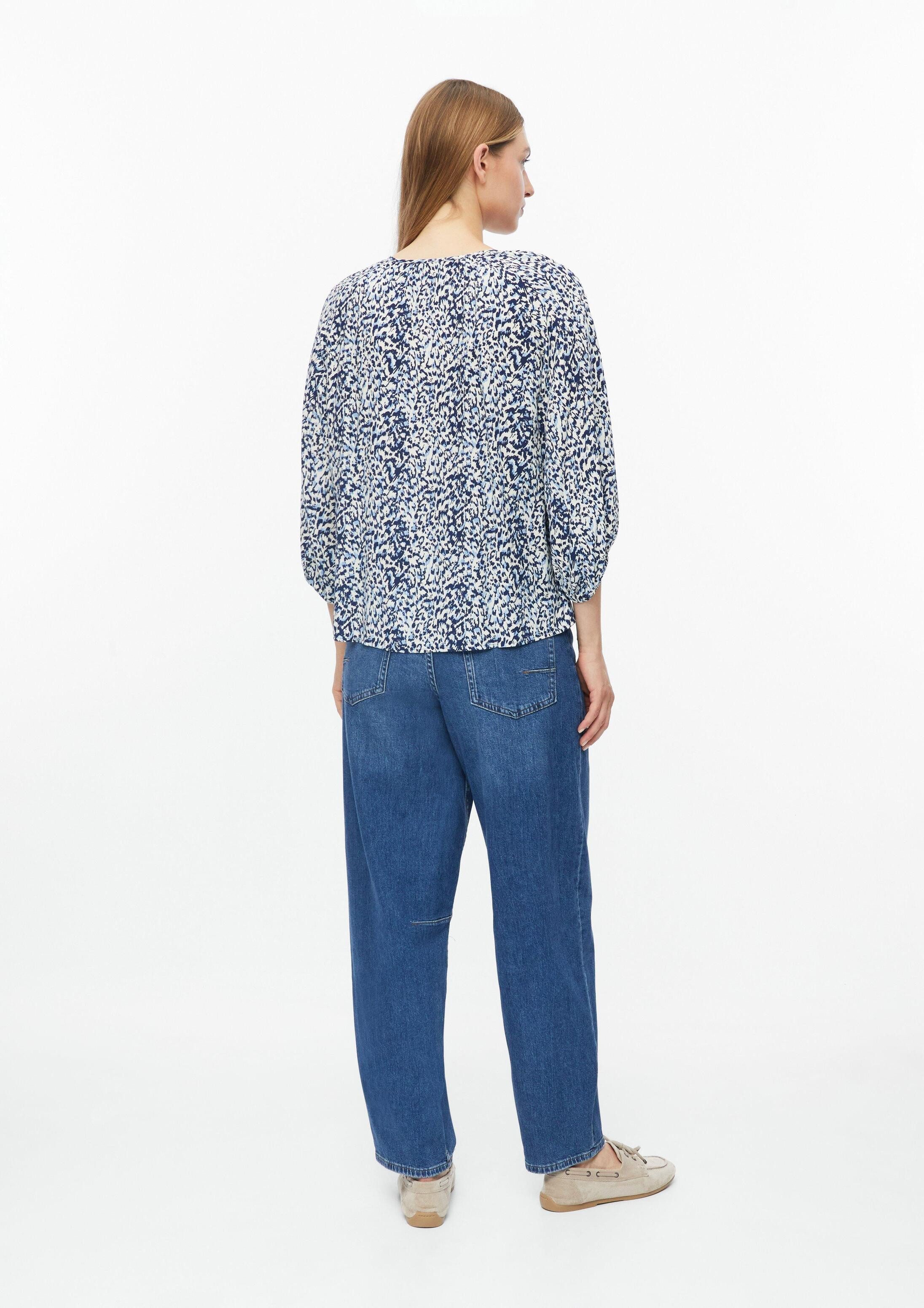 s.Oliver Kurzarmbluse Bluse Bluse im Relaxed Fit mit All-over-Print