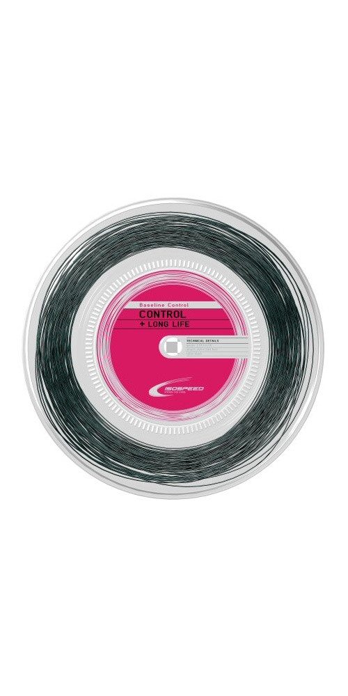 Isospeed Tennissaite Baseline Control+LongLife (Kontrolle+Haltbarkeit) schwarz 200m Rolle, Saitendicke: 1.30