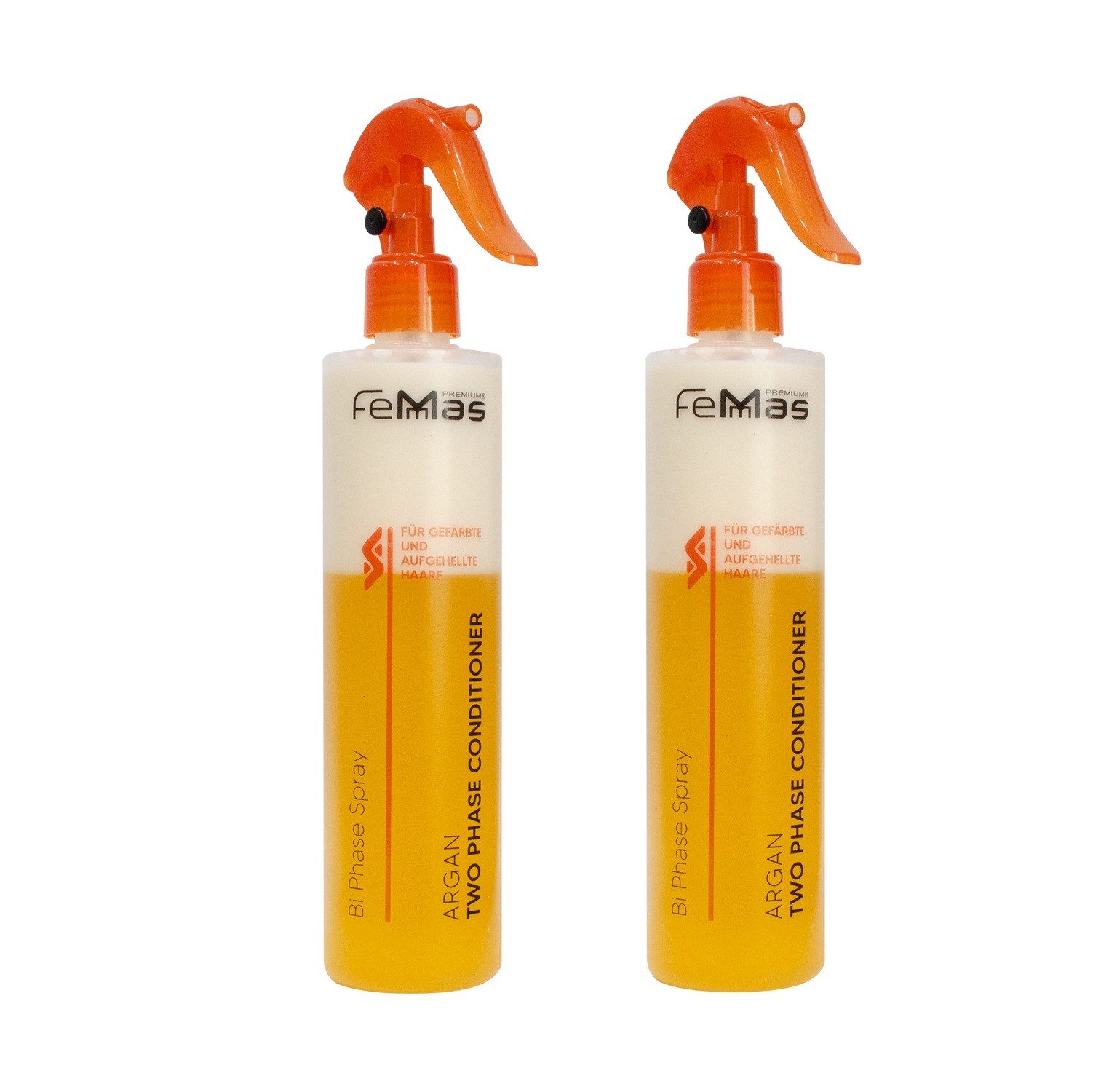 Femmas Premium Leave-in Pflege Femmas Bi-Phase Spray Arganöl - 2-Phasen-Leave-In Spray 2 x 320 ml, Spar-Set