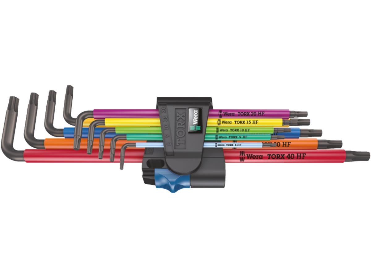 Wera Winkelschlüssel 967/9 Torx HF (Set), Farbkennzeichnung nach Größen, Verschleißfreies Clip-Material
