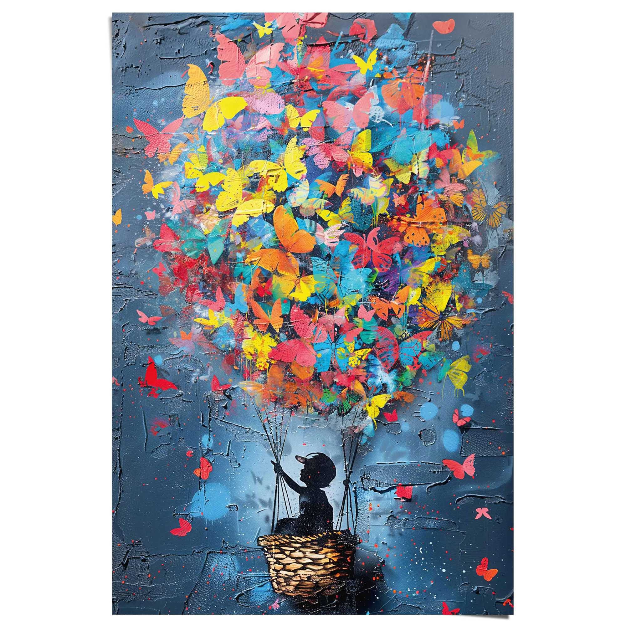 Reinders! Poster Balloon Kid, Wohnzimmer - Mehrfarbig - 150 gr. Papier - St günstig online kaufen