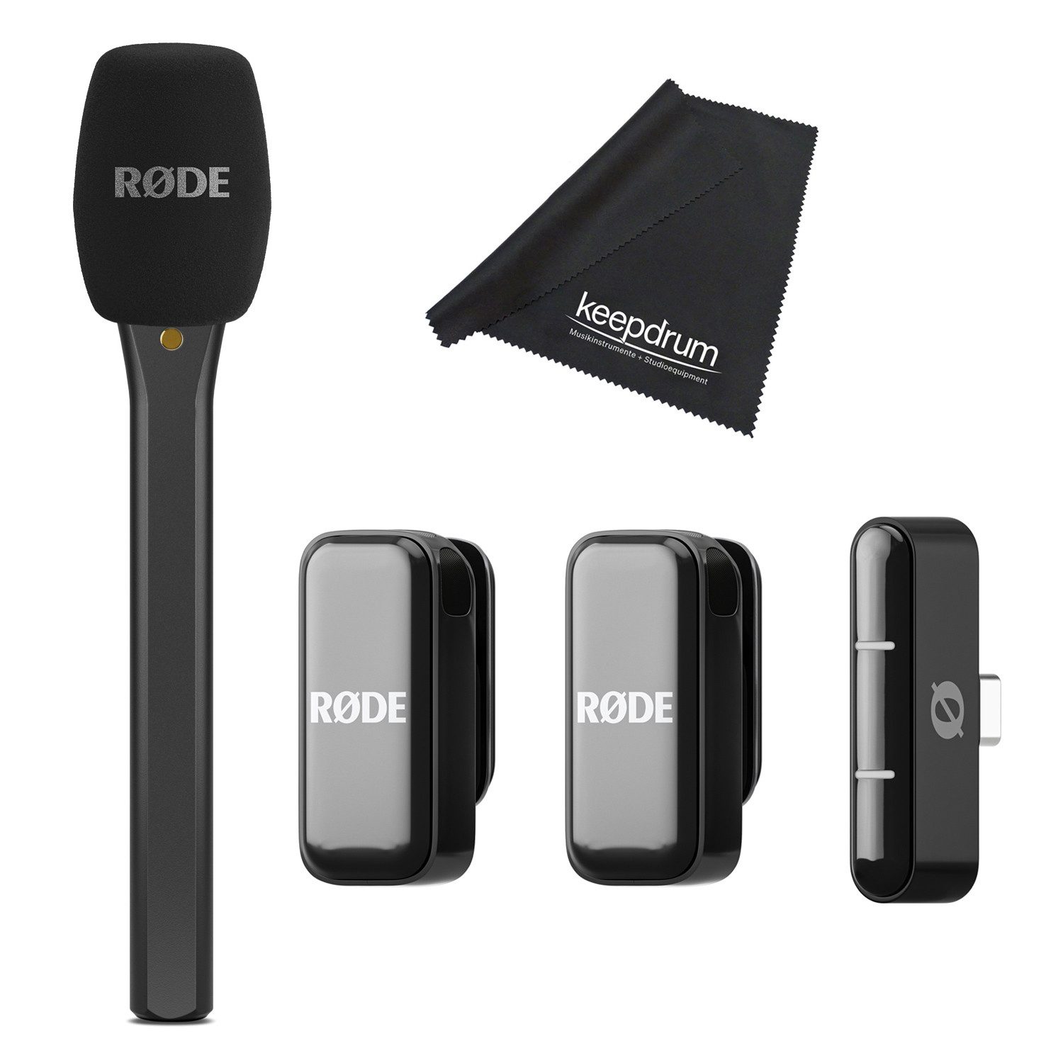 RØDE Rode Mikrofon-Funksystem Wireless Micro USB-C Interview Set. Digitales Aufnahmegerät (Vorteils-Set mit Handadapter)