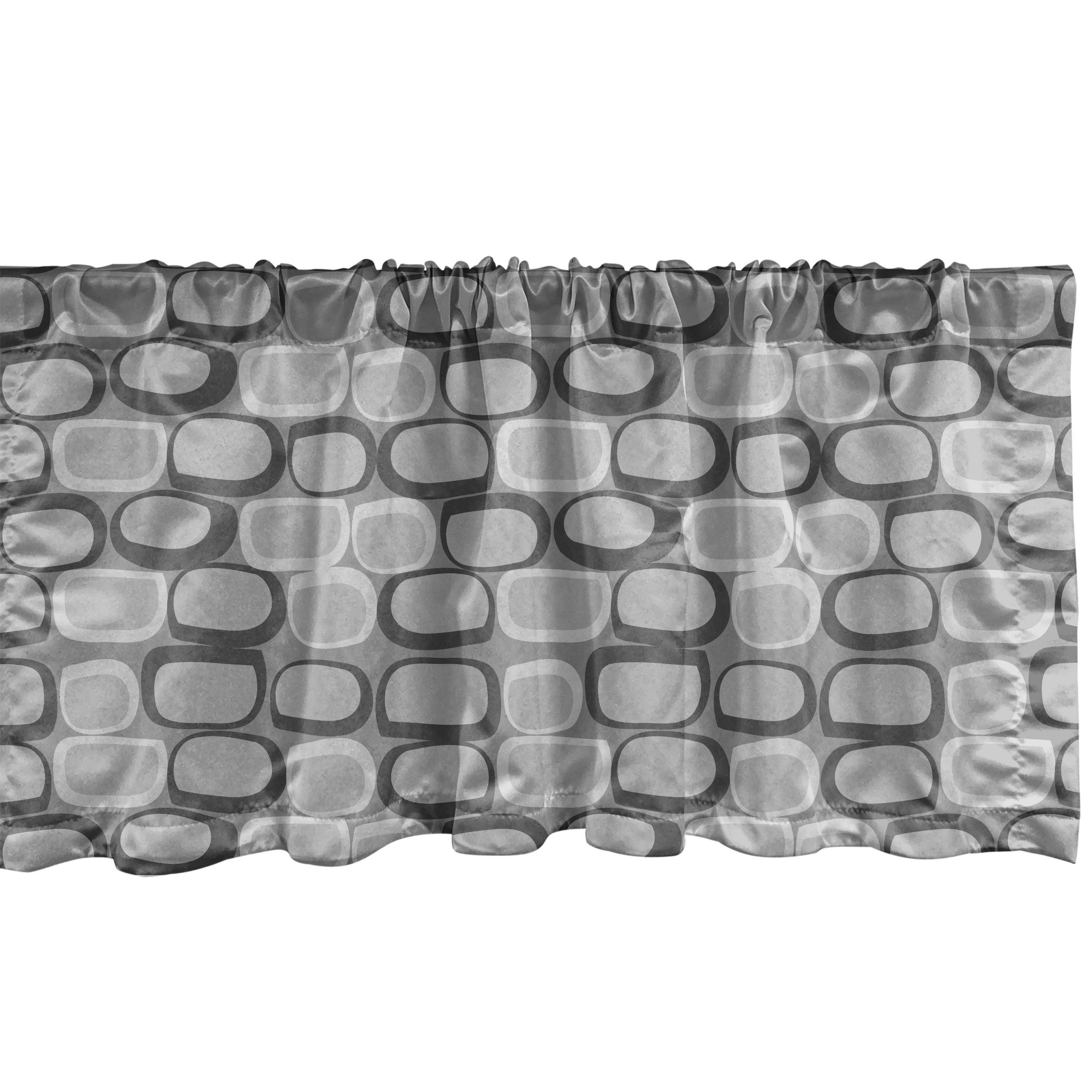 Scheibengardine Vorhang Volant für Küche Schlafzimmer Dekor mit Stangentasche, Abakuhaus, Microfaser, Abstrakt Steinwand-Muster