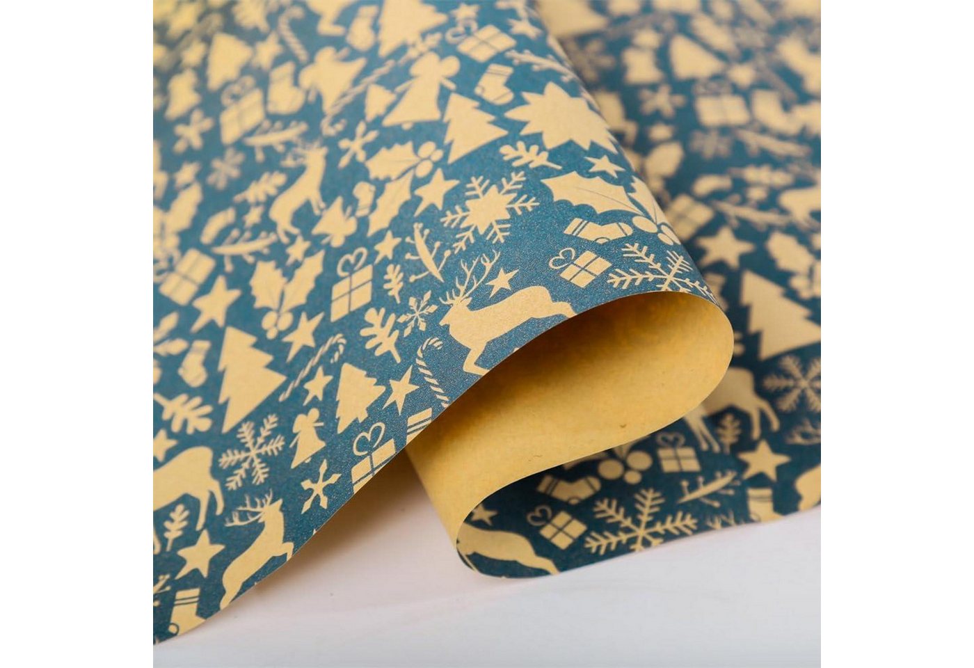Thumbnail - LuxusKollektion Geschenkpapier Weihnachtsgeschenkpapierrolle 43 cm × 20 m Kraftpapier diverse