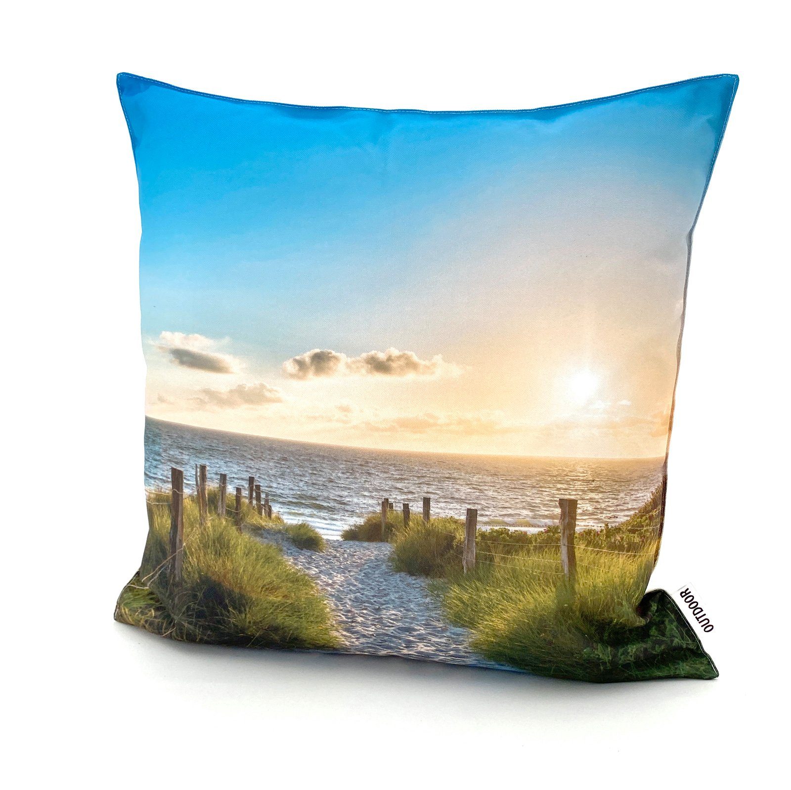 heimtexland Dekokissen Outdoorkissen 45x45 Outdoor Garten Deko Kissen, Lotus Effekt, schmutz- und wasserabweisend, inkl. Füllung
