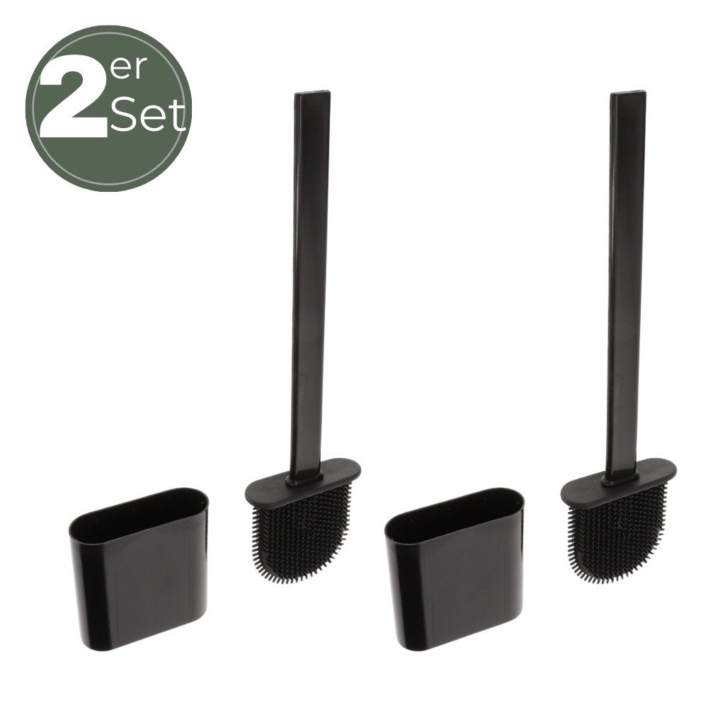 GarPet WC-Garnitur 2x Klobürste Silikon schwarz günstig online kaufen