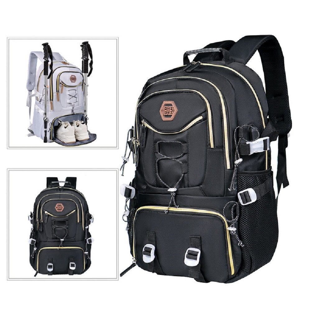 LIANNA Schulrucksack Rucksack für Damen und Herren, wasserdichter Oxford-Stoff mit (Set, großem Fassungsvermögen, lässiger Rucksack für Reisen und Wandern), aus echtes Leder, echtes Leder, Hergestellt in Italien, inkl.