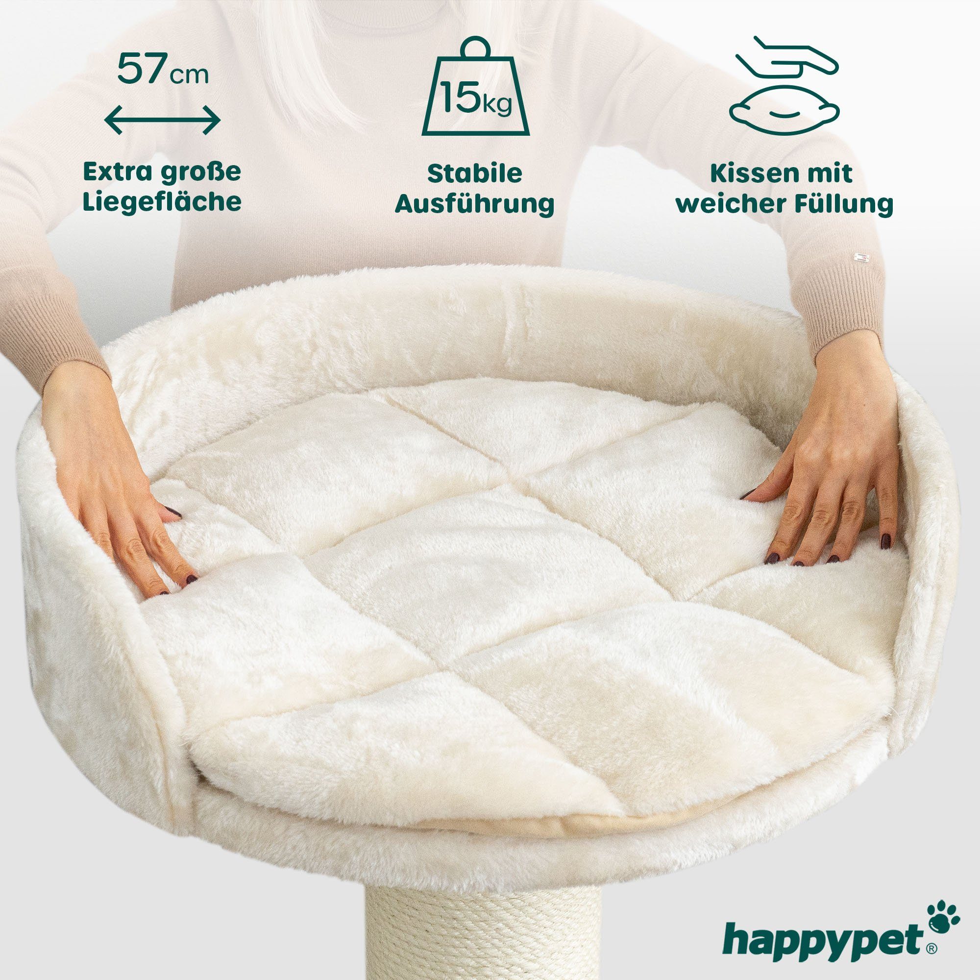 Happypet Kratzbaum COOPER, Katzenbaum 'Cooper', Gesamthöhe 150 cm, mit Spielseil und Spielball