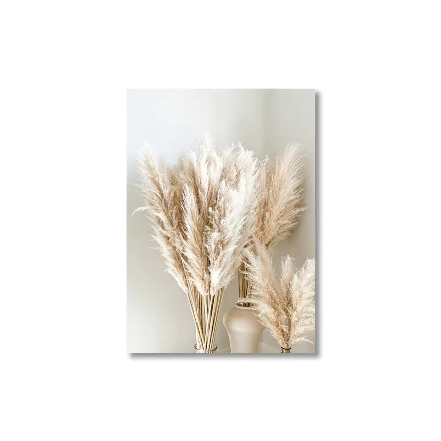 TPFLiving Kunstdruck OHNE RAHMEN, See See Brücke Leinwand Malerei Herbst Landschaft Strand (Leinwandbild XXL), Farben: Farben: beige, weiß -Größe: 20x30cm