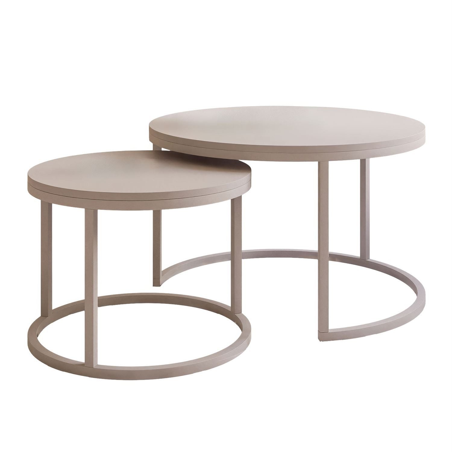 yourhouse24 Couchtisch Runder Inez 2in1, 50 & 70 cm, Kaschmir & mattes Tischblatt (Set 2 in 1), Tisch mit matter Tischplatte