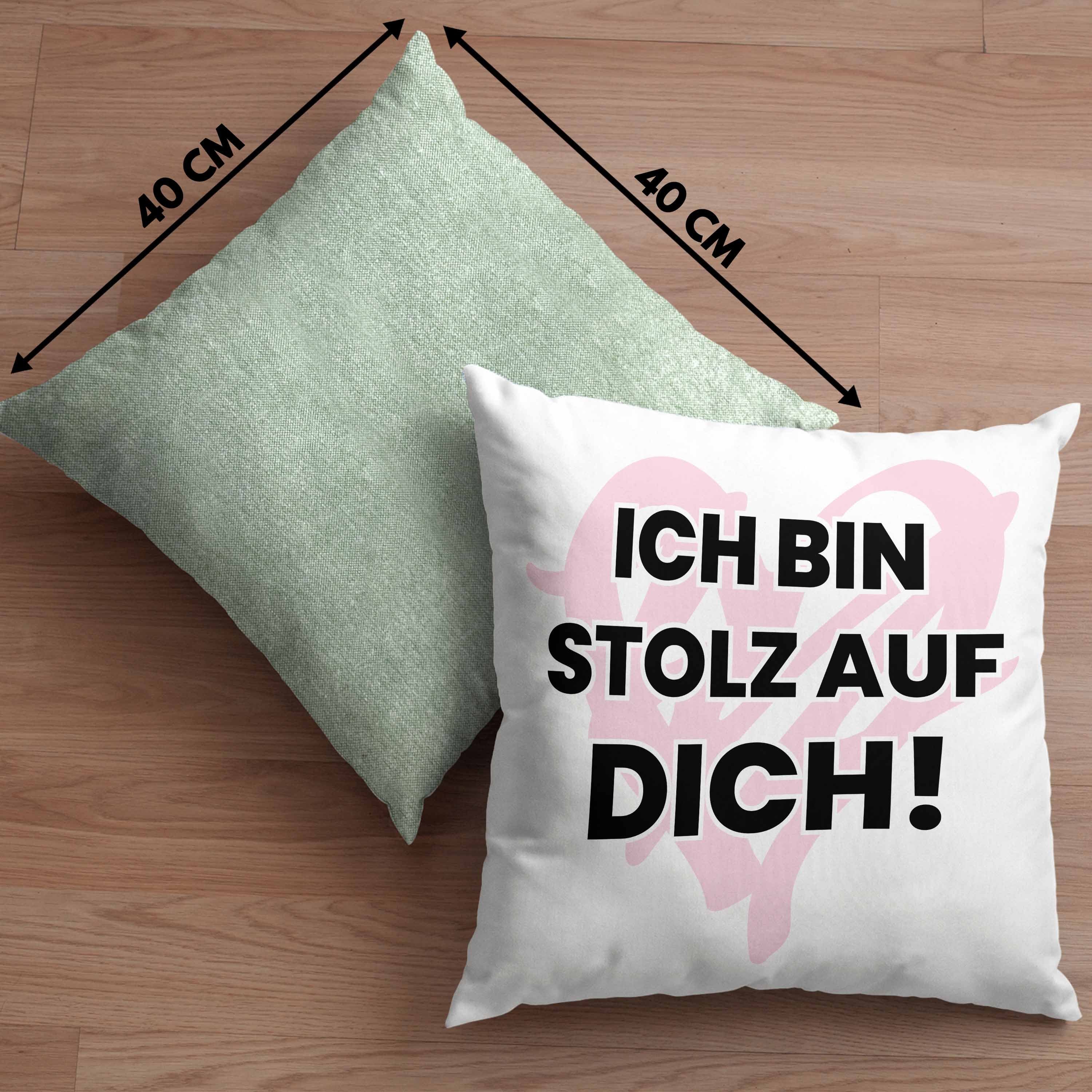 Dich Bin Es Kissen Dekokissen Auf Grün Dekokissen Geschafft Trendation Ich Trendation Stolz - Geschenk mit Füllung Tapfer Du 40x40 Hast