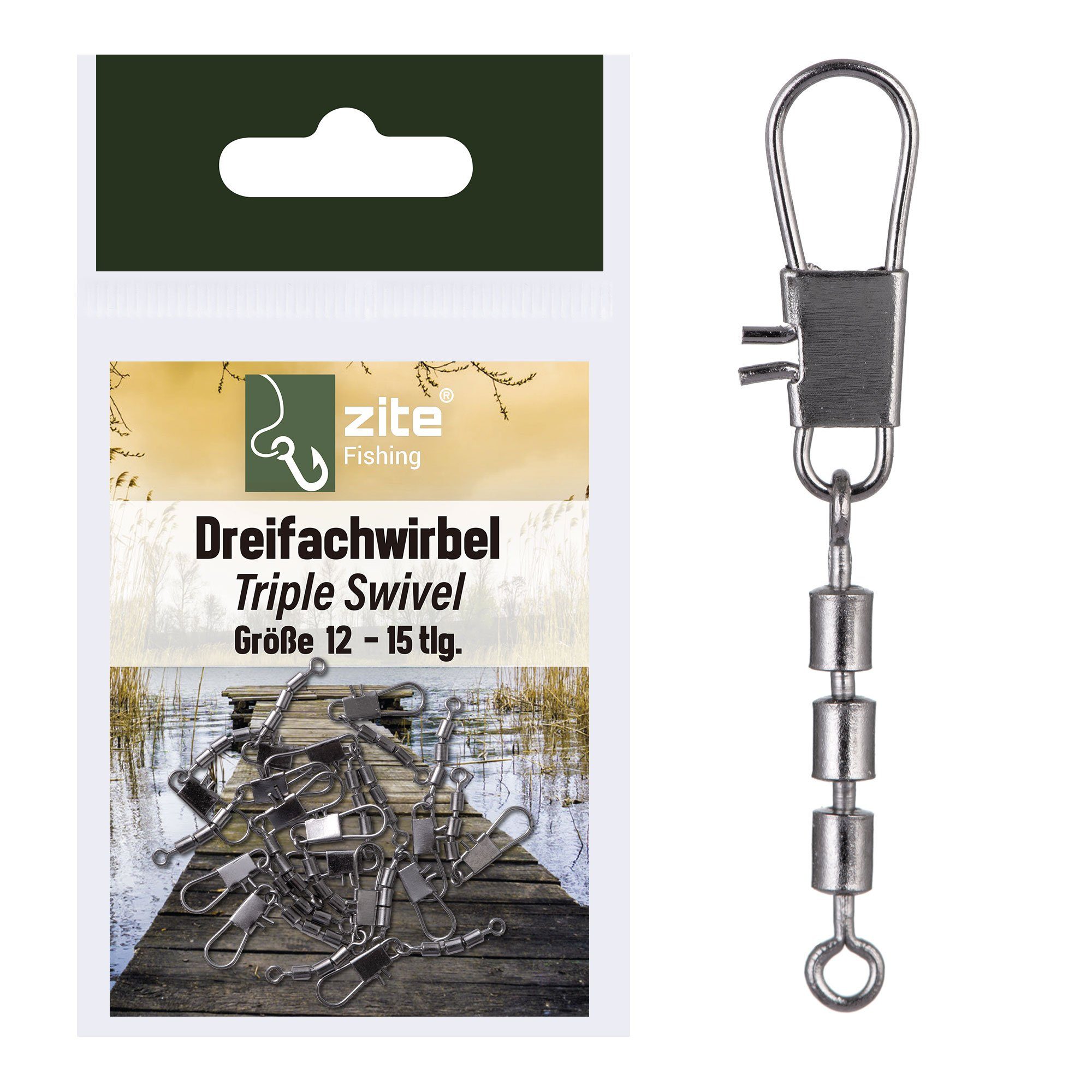 Zite Angelwirbel Dreifachwirbel Gr 8-12 Angelwirbel 15 Stk Sbirolinoangeln Angelzubehör
