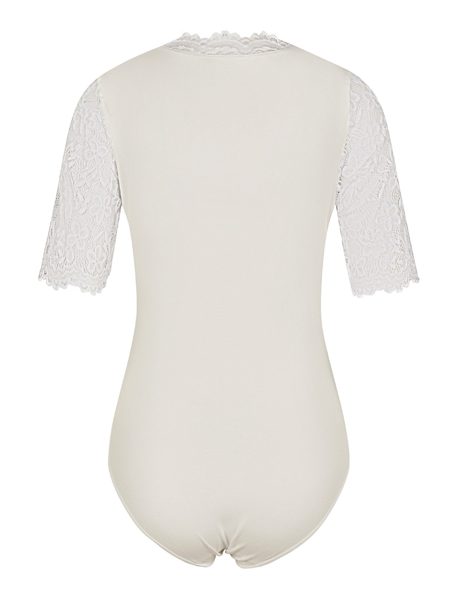 Nina Von C. Shirtbody Spitzen Body Trachtenbody Hanna (Stück, 1-tlg) leicht transparent, V-Ausschnitt