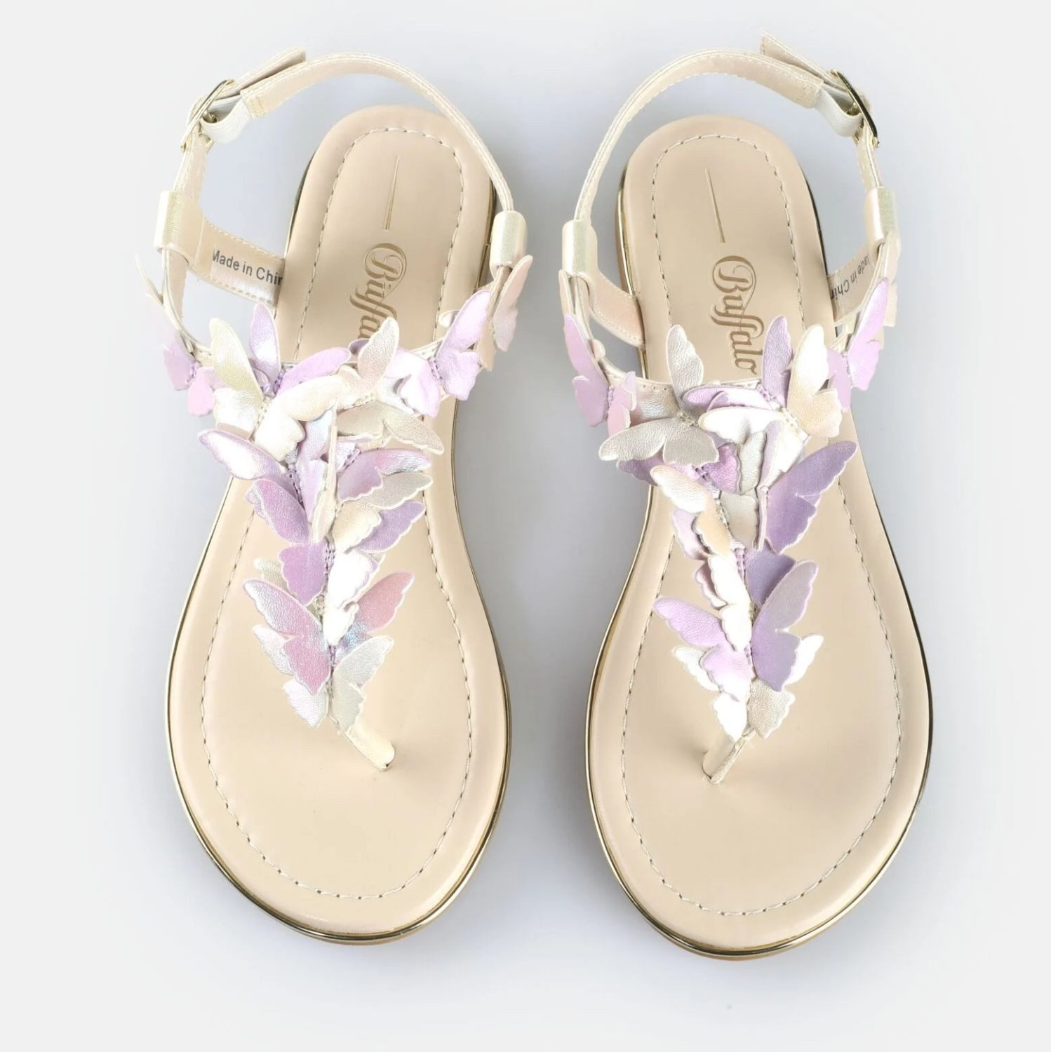 Buffalo Buffalo Capri Butterfly Zehentrenner Weiß günstig online kaufen