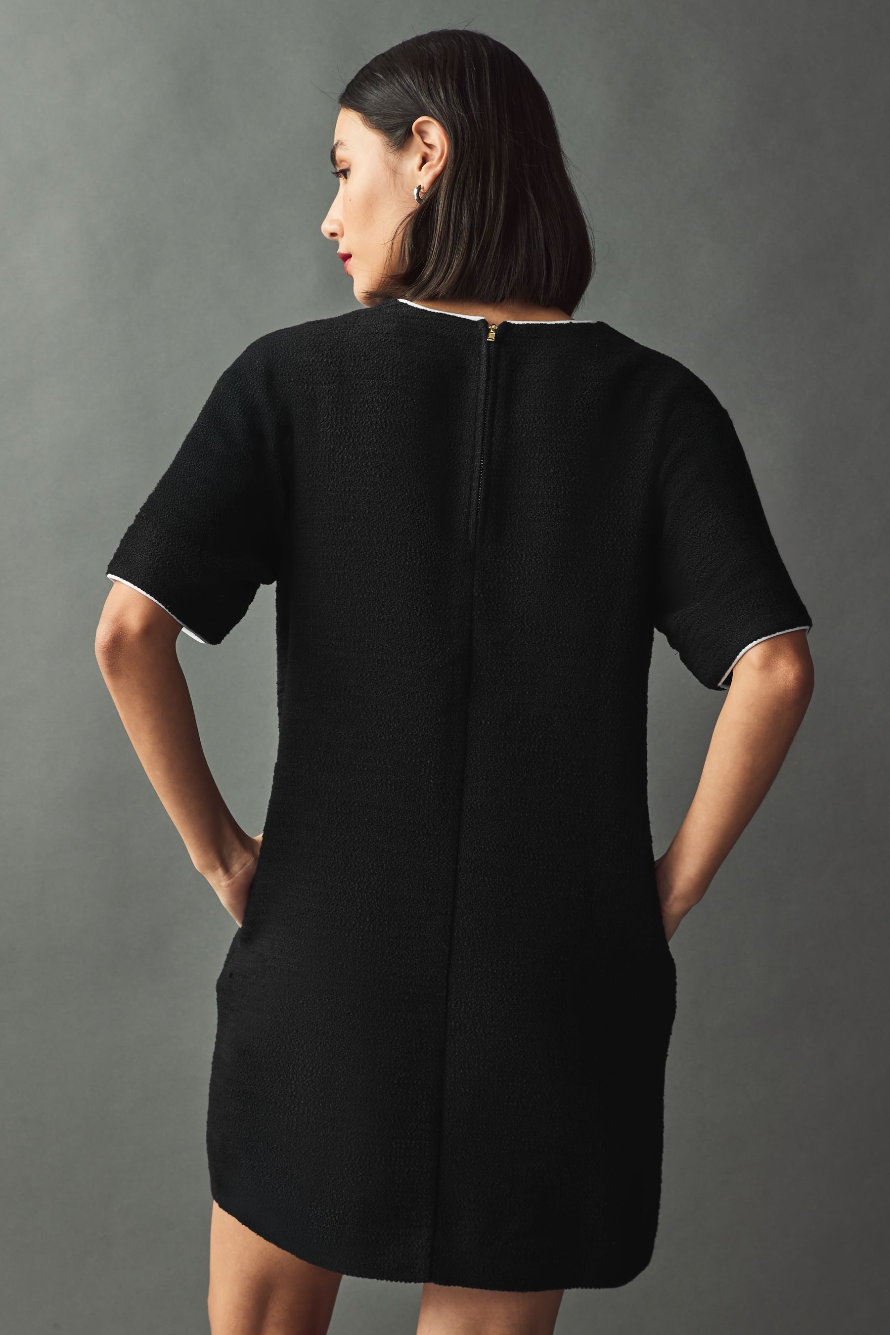 Next Minikleid Kurzärmeliges Bouclé-Minikleid (1-tlg) günstig online kaufen