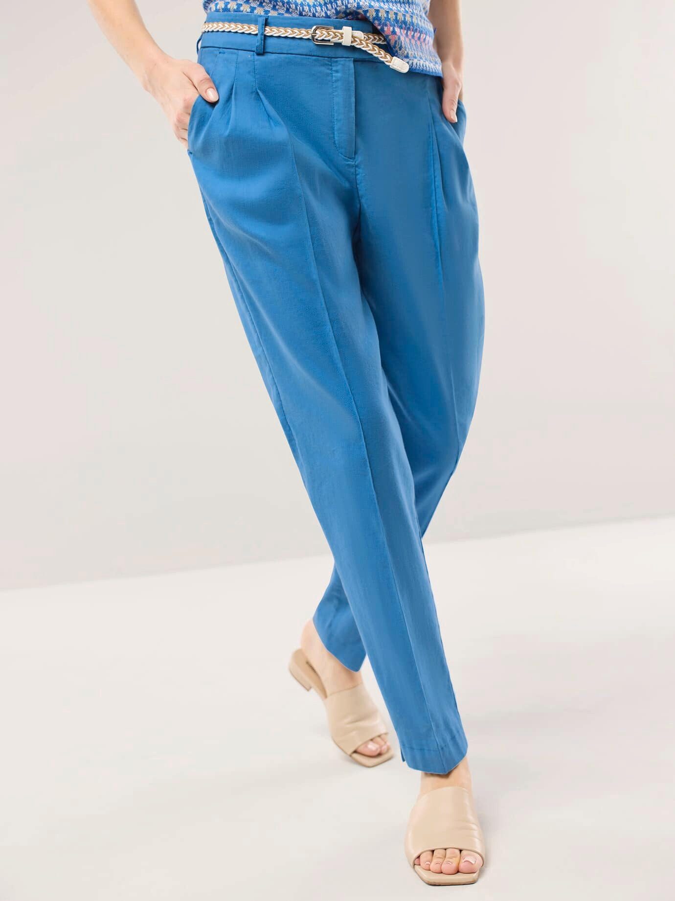 Walbusch Bundfaltenhose Damen Bundfaltenhose Leinenmix Regular Fit, modern, pflegeleicht