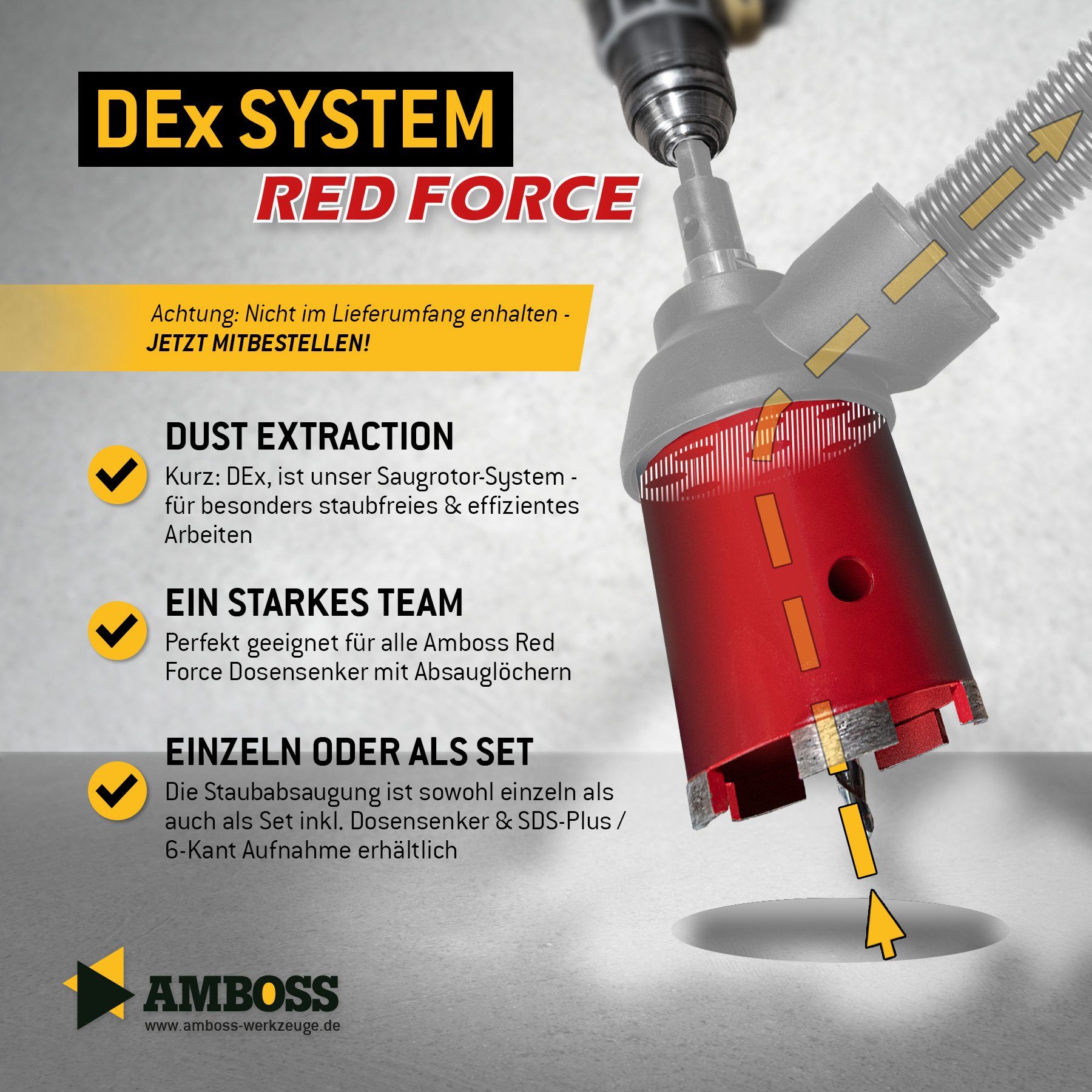 SDS-Plus Red Dosensenker Werkzeuge Force Amboss - mm Dosensenker 68 -