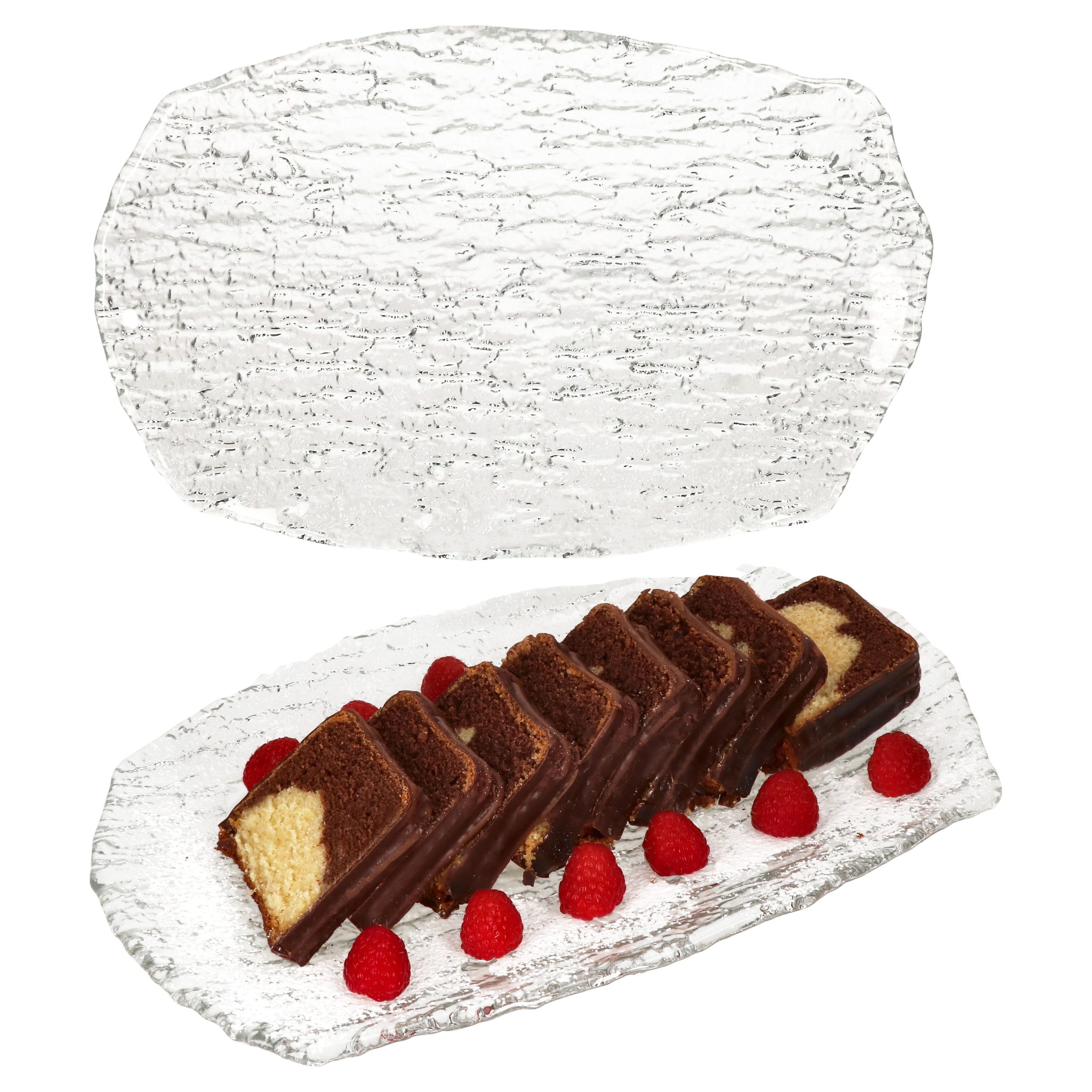 Servierplatte 2er Set St. Tropez Servierplatte Glas rechteckig 34,0 x 23,0 cm
